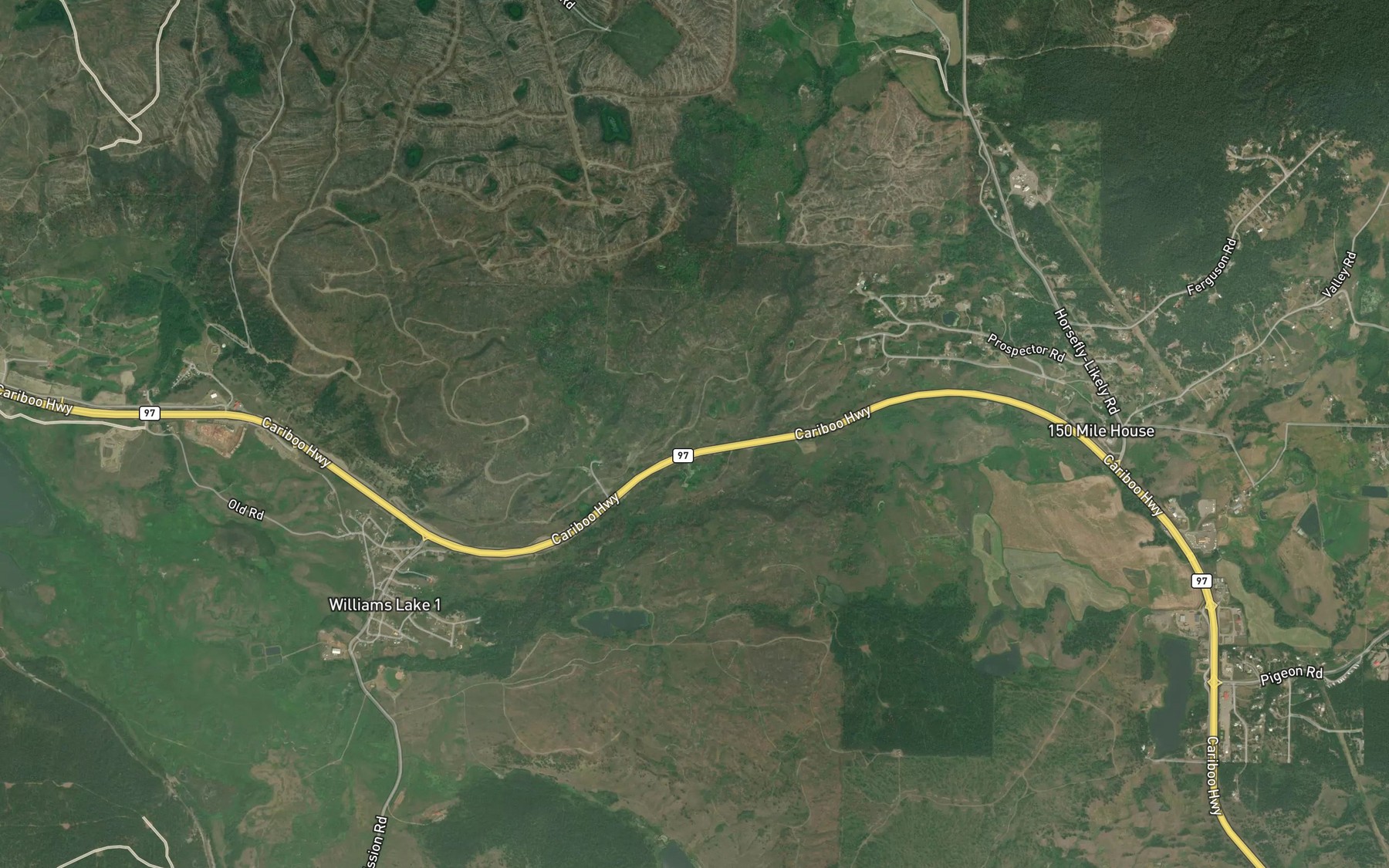 Satellite map of the Five Mile Creek