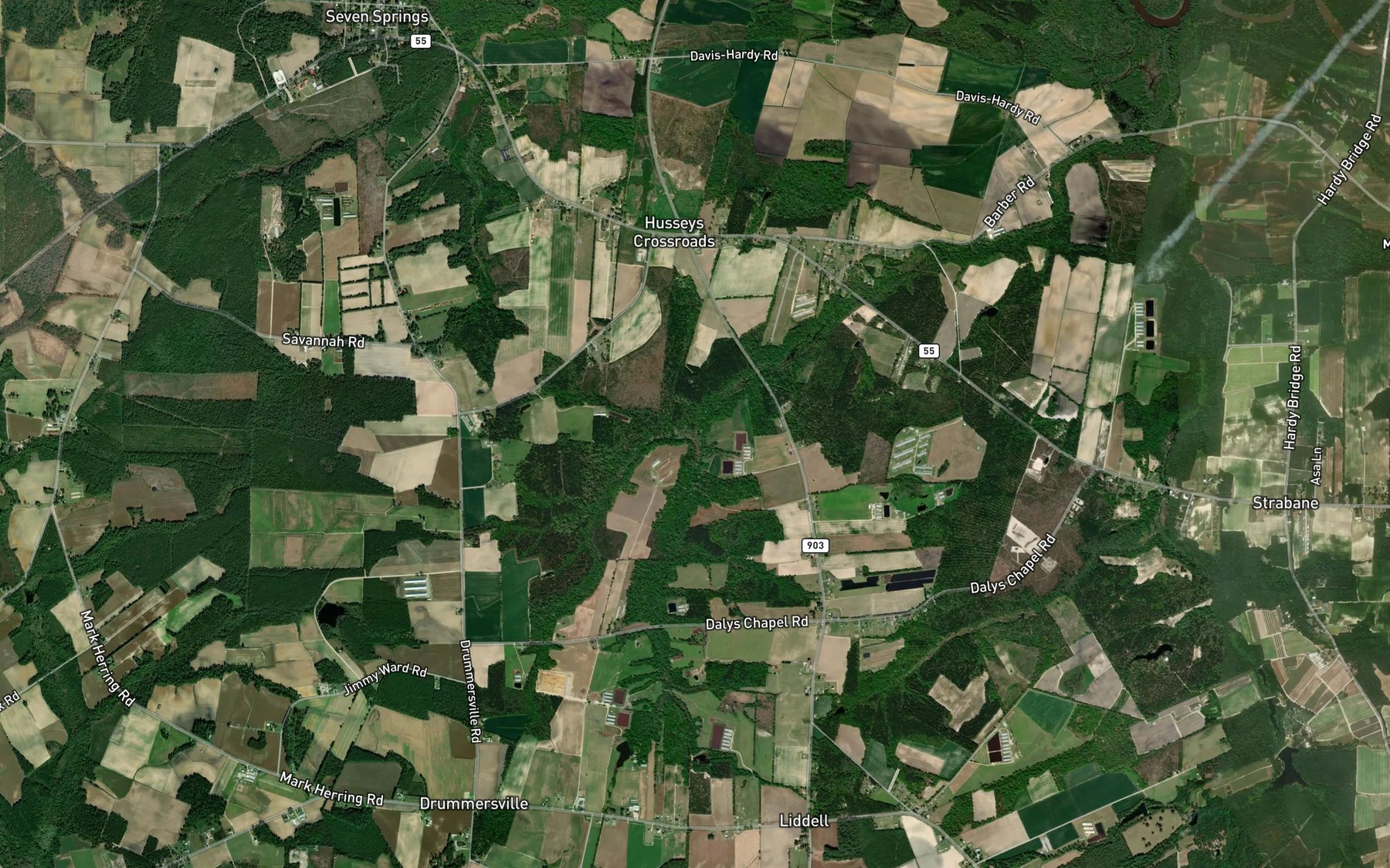Satellite map of the Panther Creek