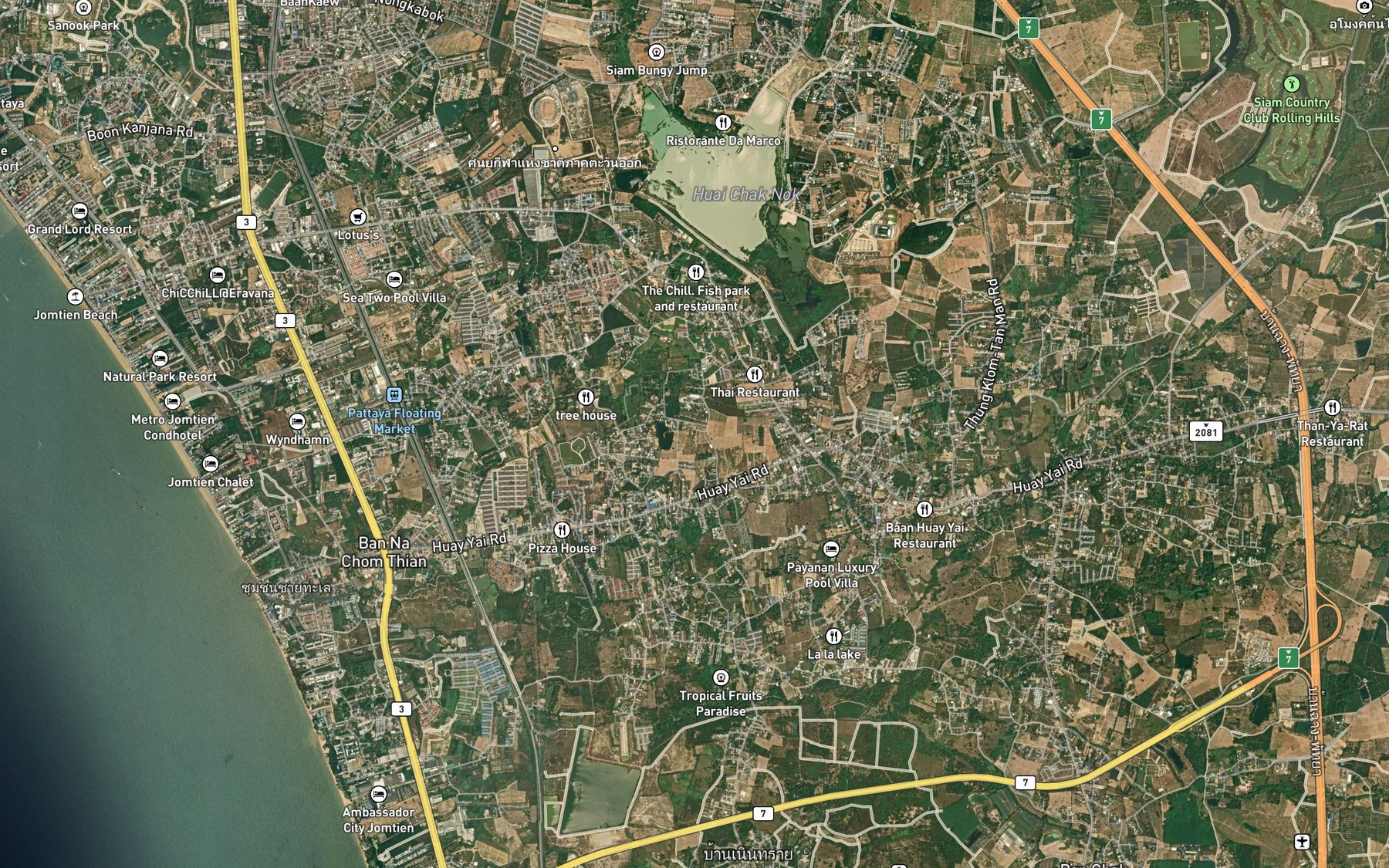 Satellite map of the Map Phak Hom
