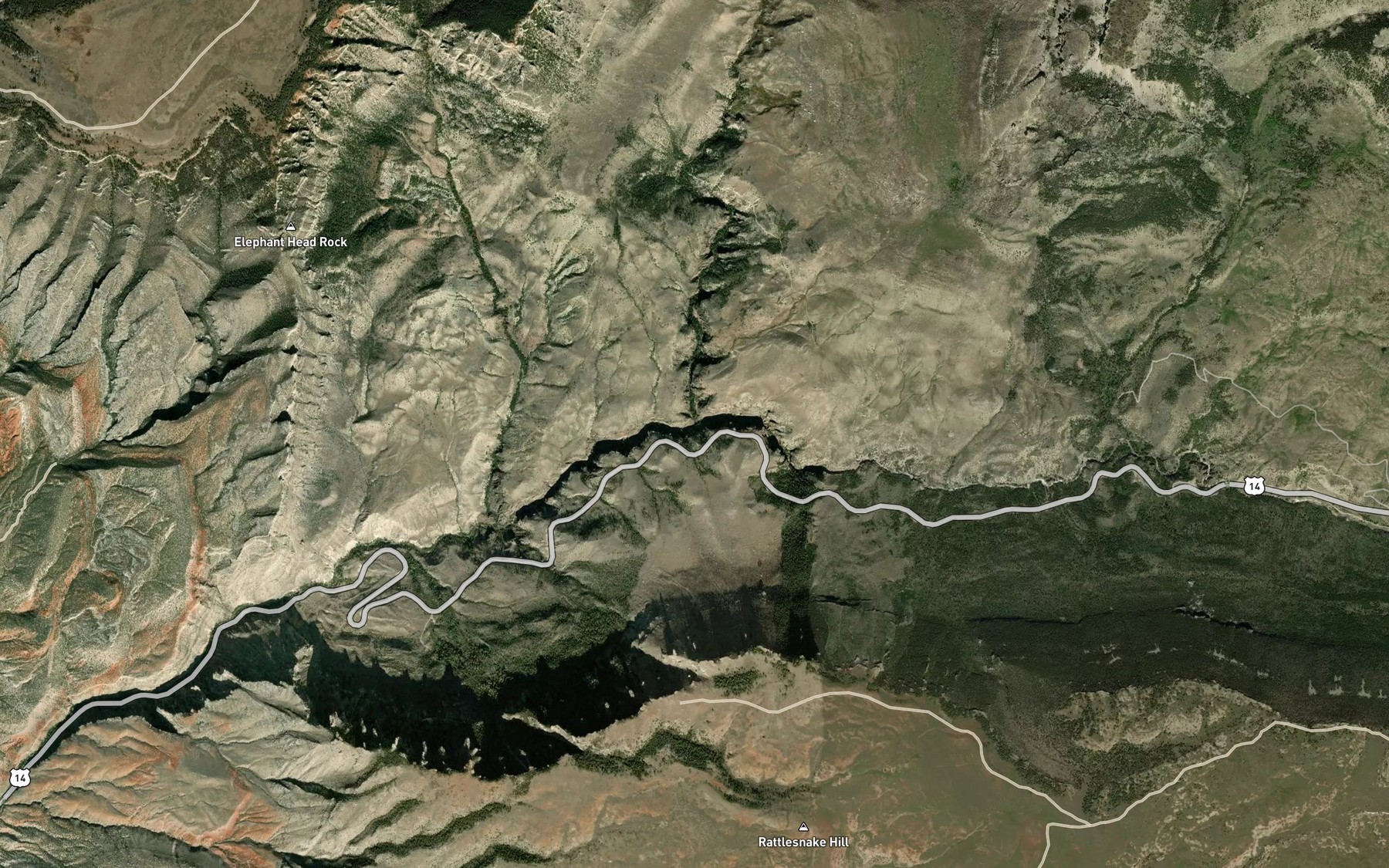 Satellite map of the Cedar Creek