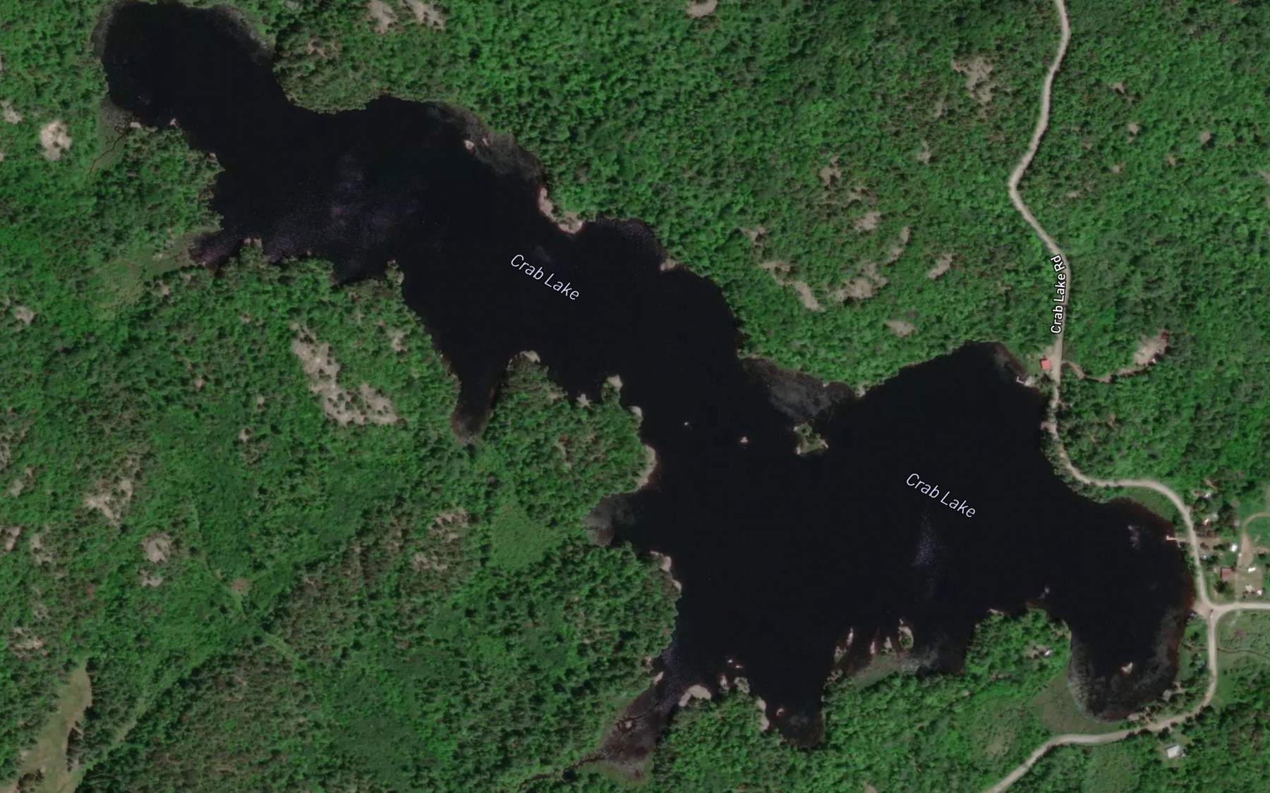Satellite map of the Crab Lake