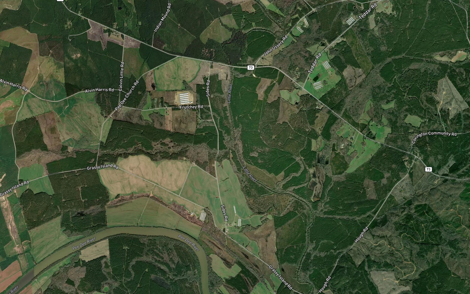 Satellite map of the Hamer Creek