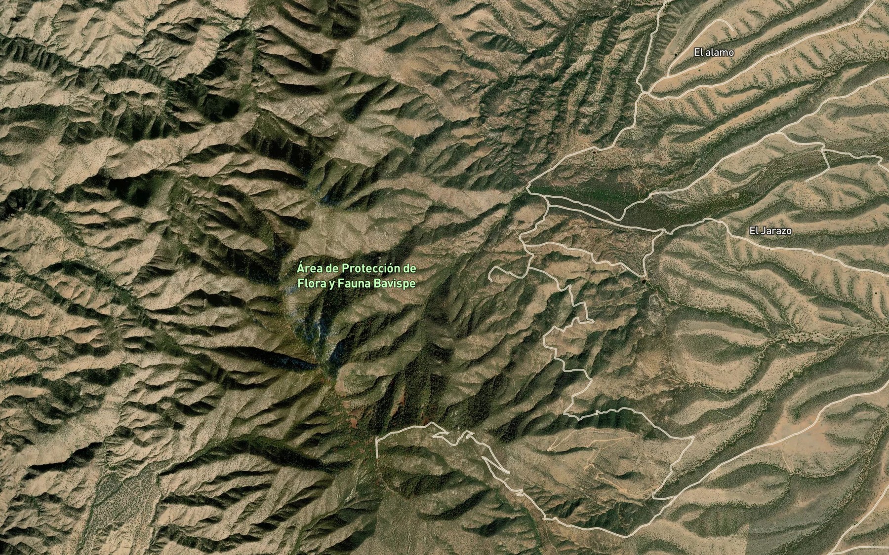 Satellite map of the Canada El Serrucho