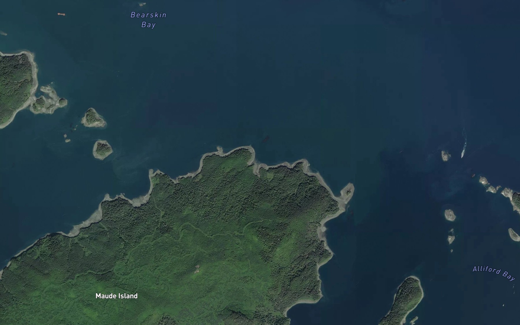 Satellite map of the Newcombe Bay