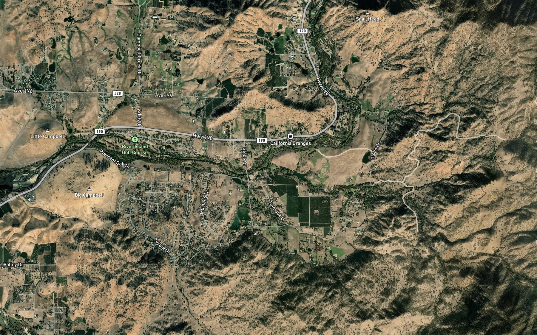 Satellite map of the Graham Creek