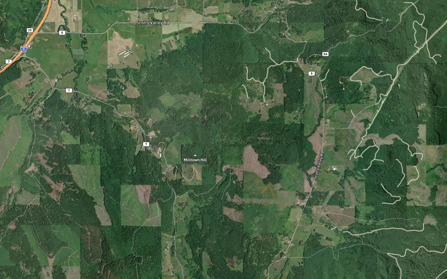 Satellite map of the Walker Creek