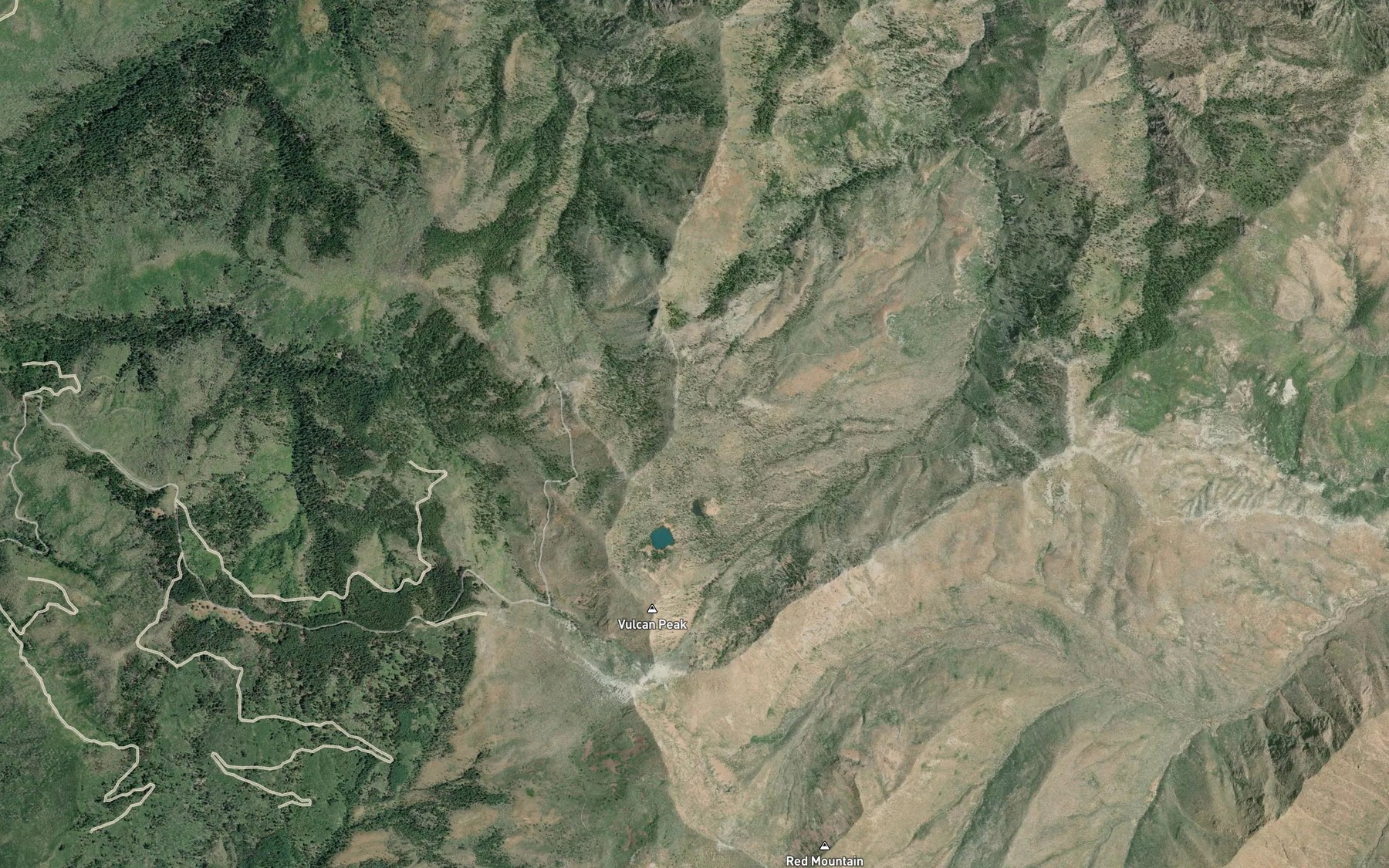 Satellite map of the Little Vulcan Lake