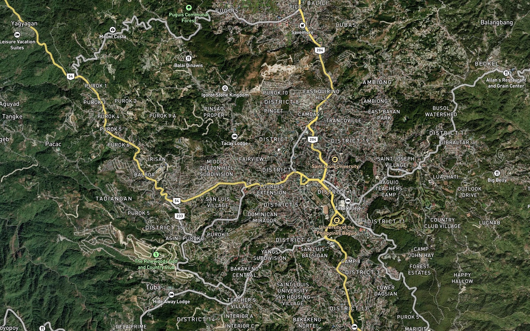Satellite map of the Old Lucban River