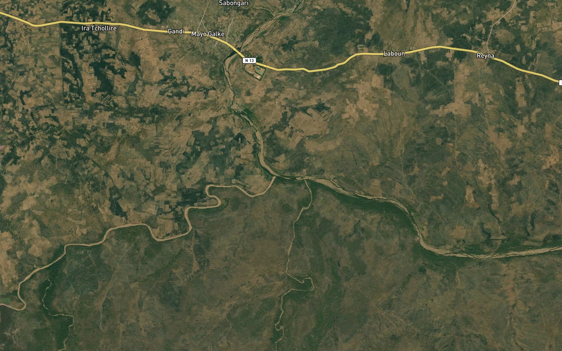 Satellite map of the Mayo Bodo