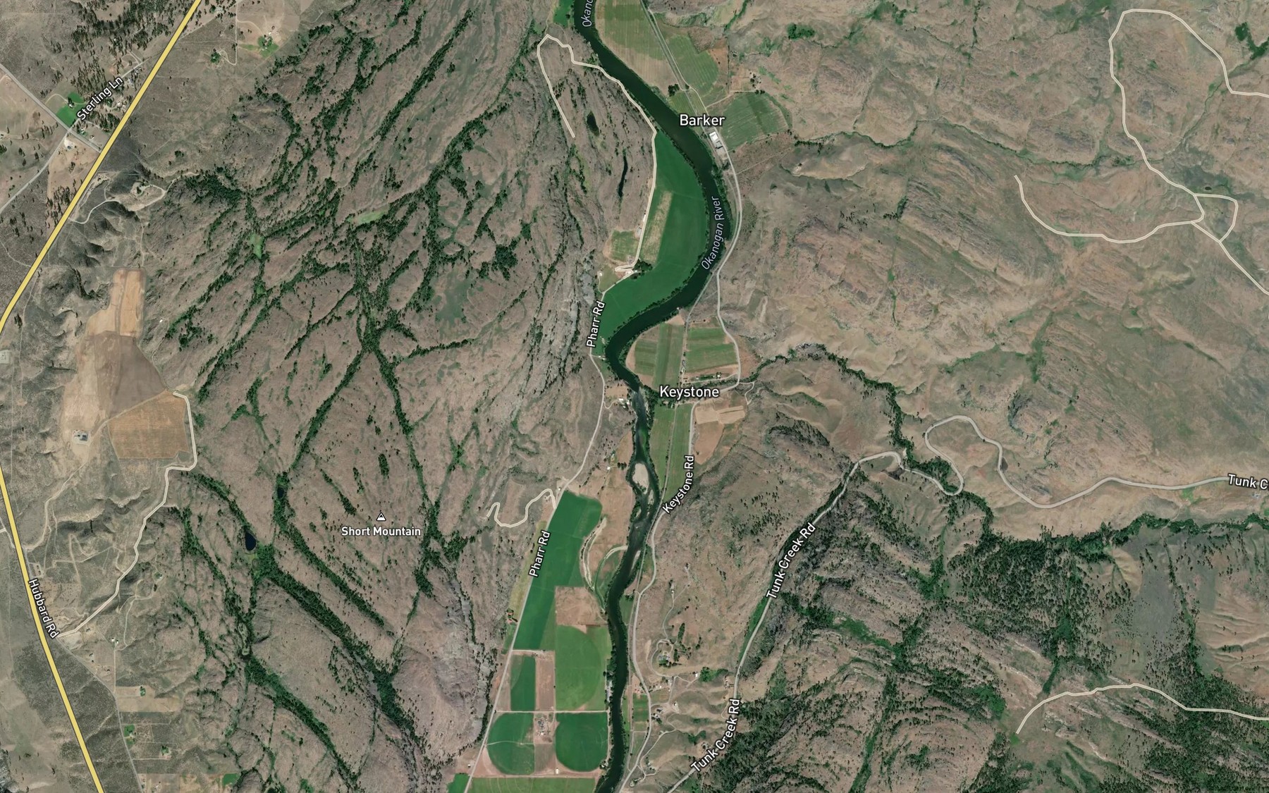 Satellite map of the McAllister Rapids