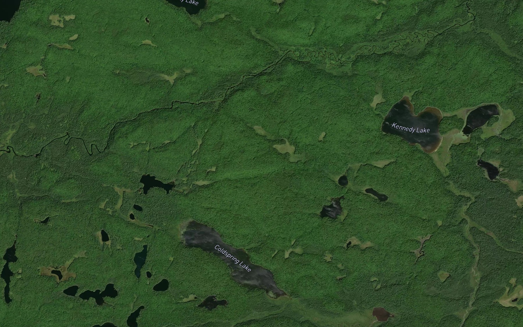 Satellite map of the Kelly Creek
