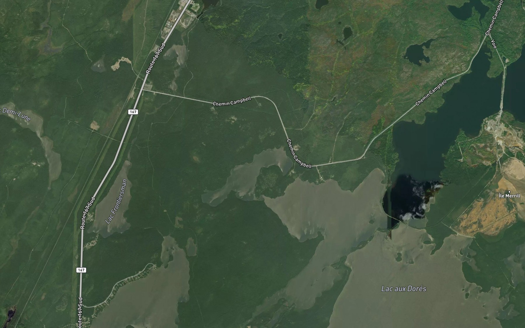 Satellite map of the Baie Cachee