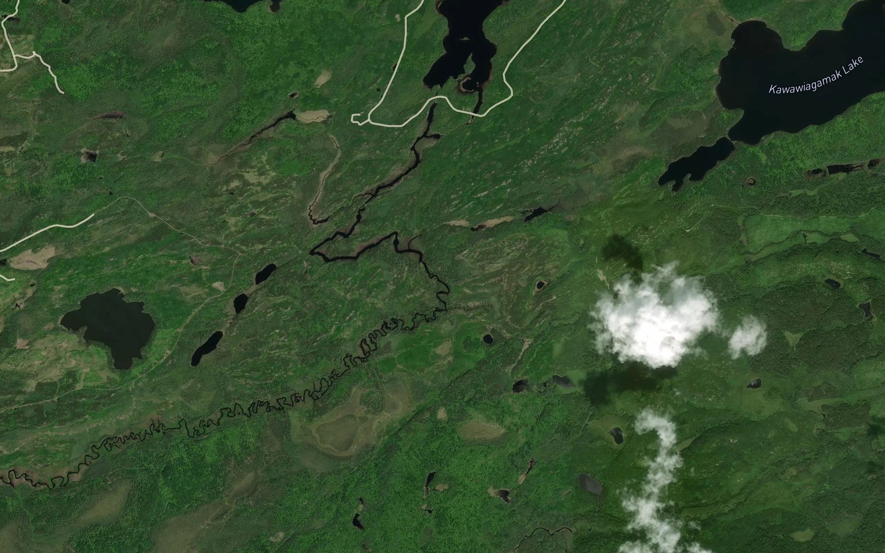 Satellite map of the Waverly Creek