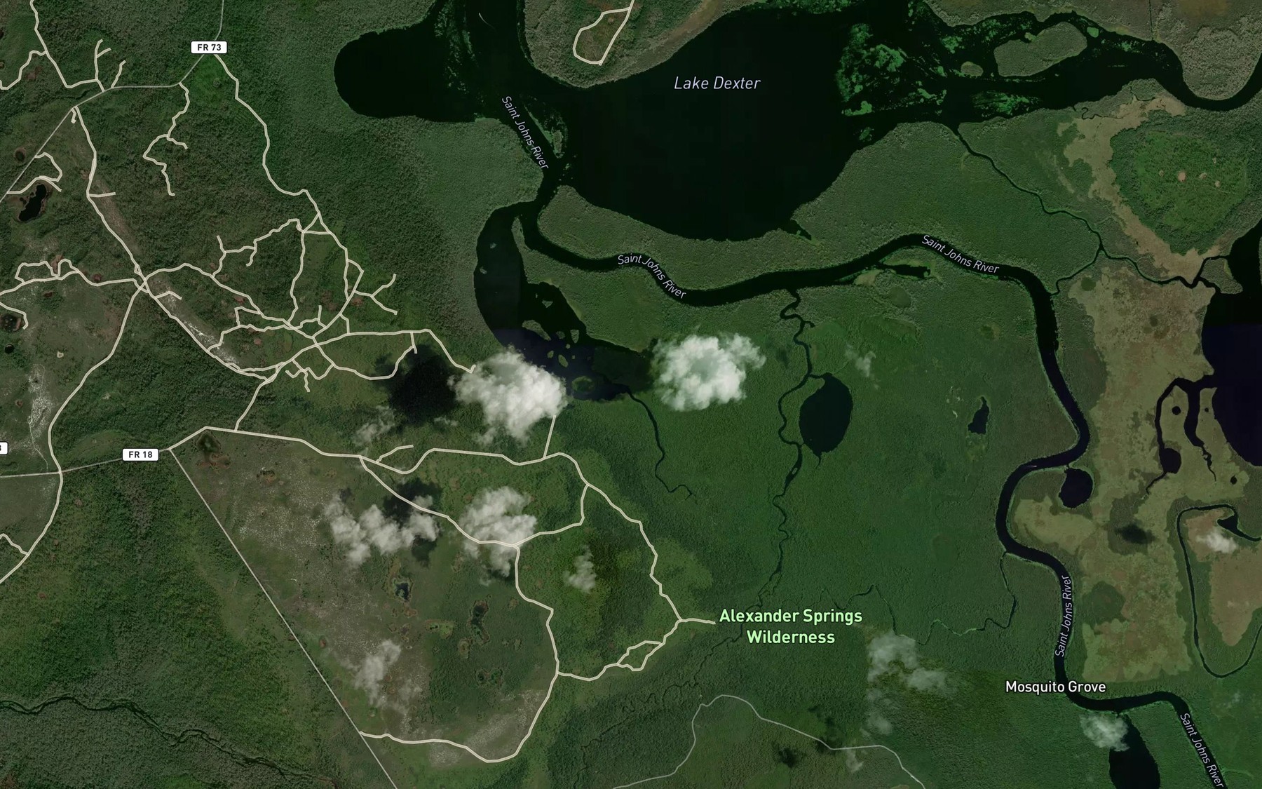 Satellite map of the Stagger Creek