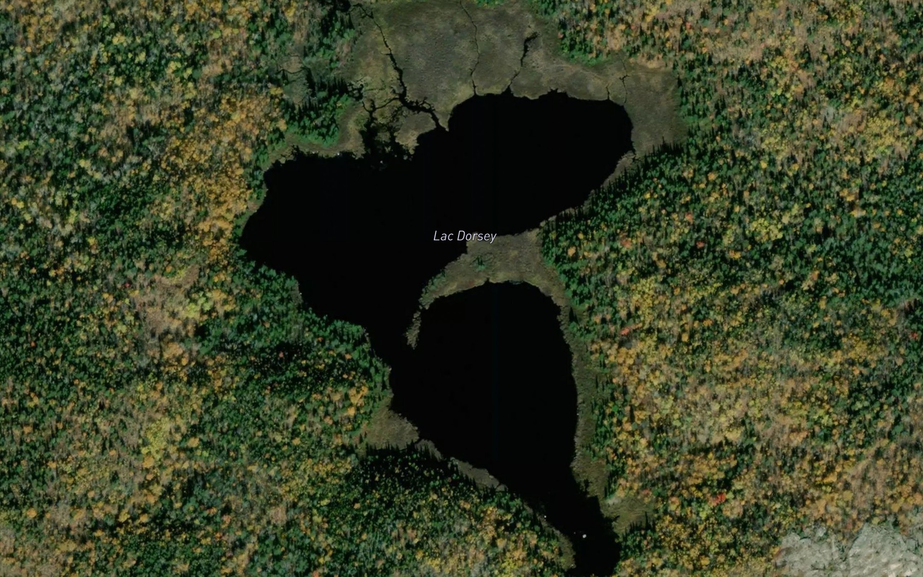 Satellite map of the Lac Dorsey