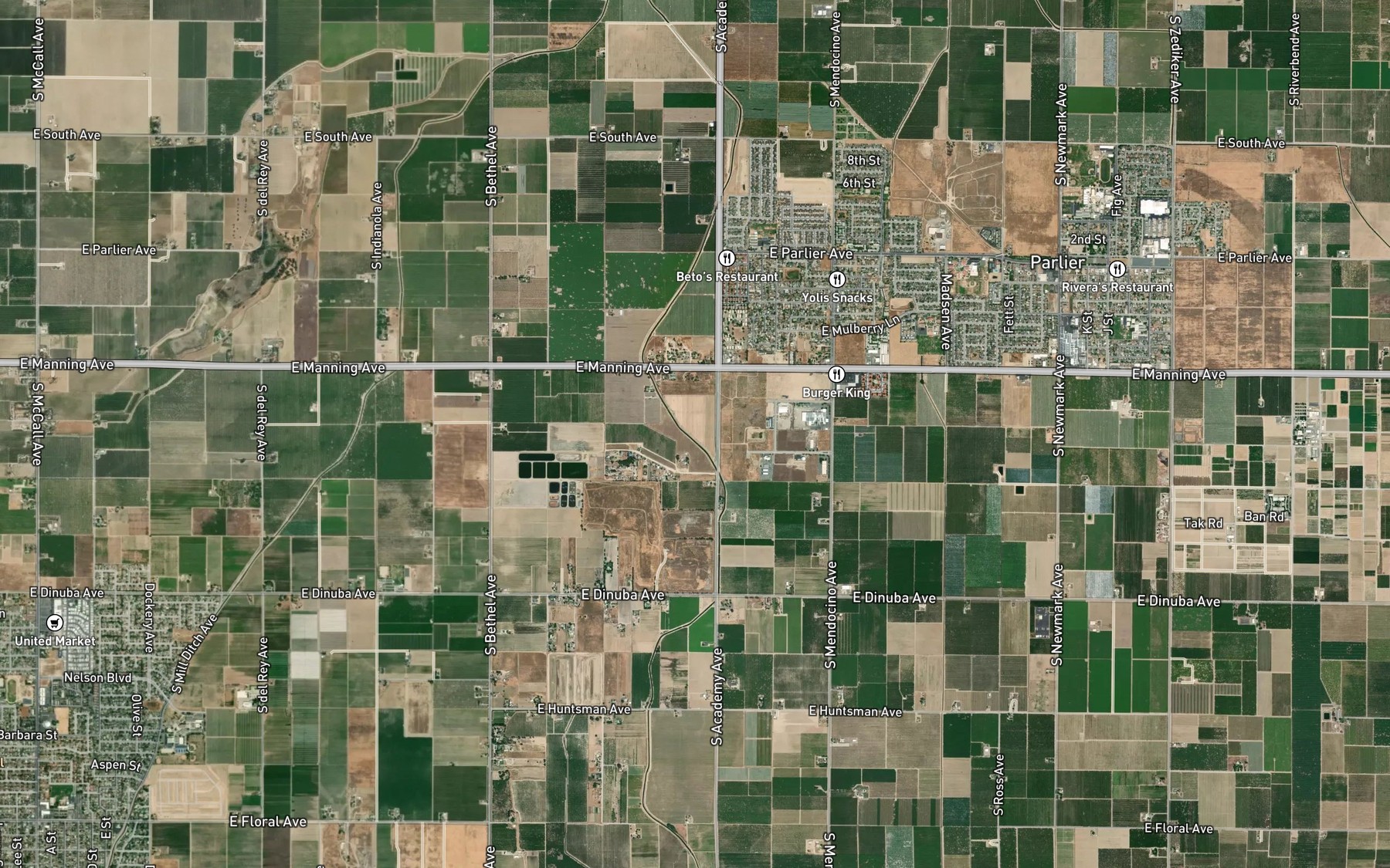 Satellite map of the Kingsburg Branch
