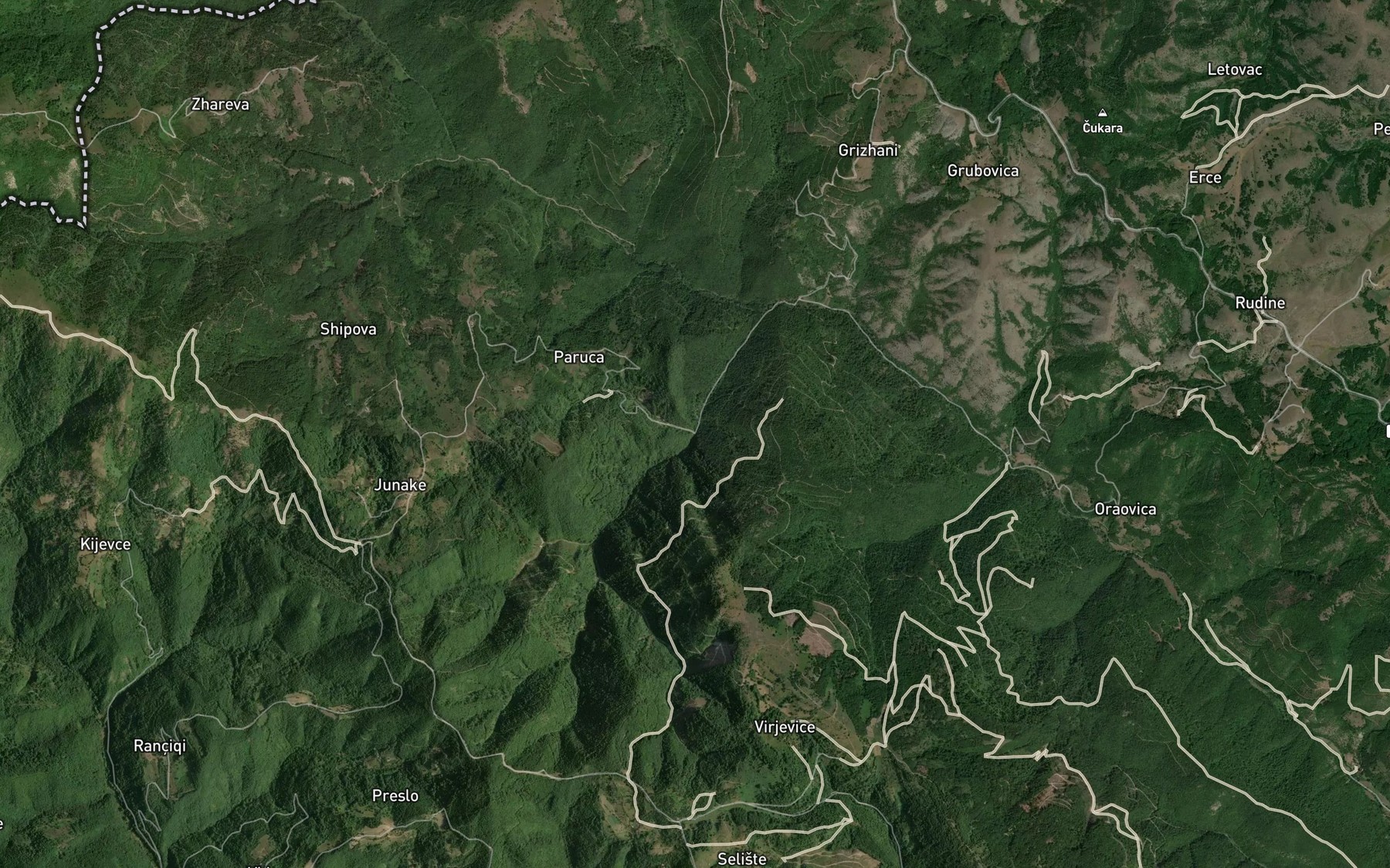 Satellite map of the Lumi i Vogel