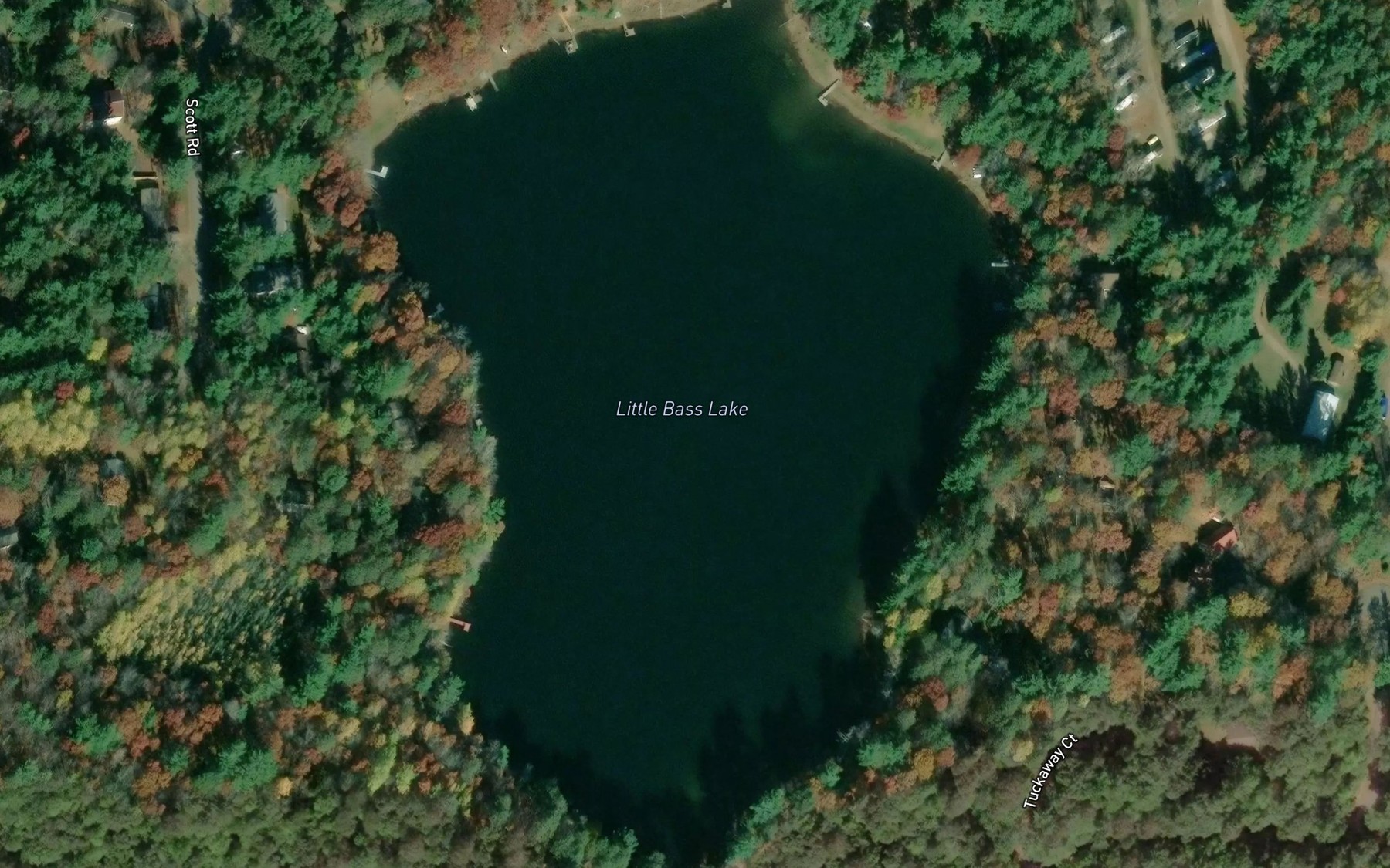 Satellite map of the Little Bass Lake