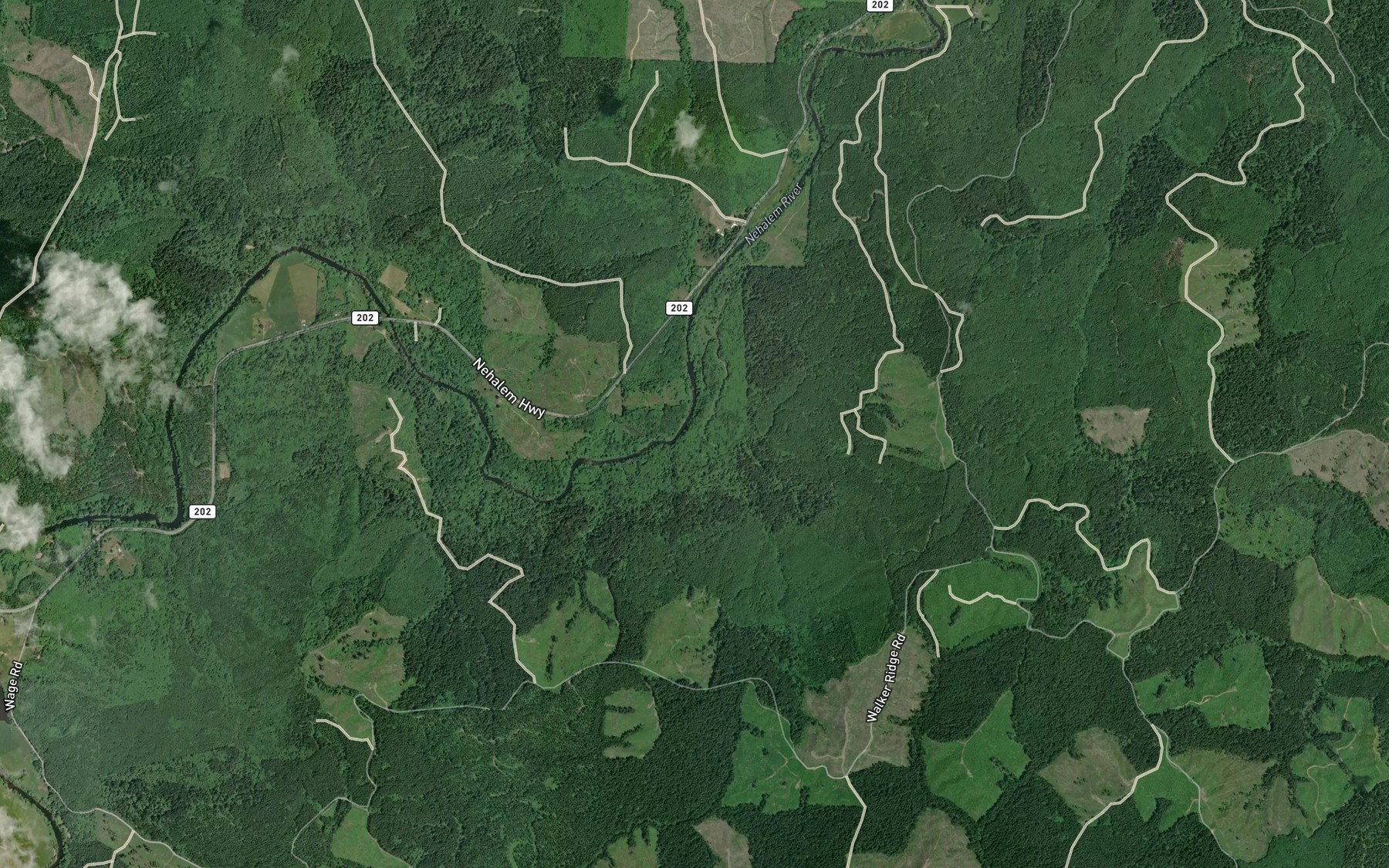 Satellite map of the Strum Creek