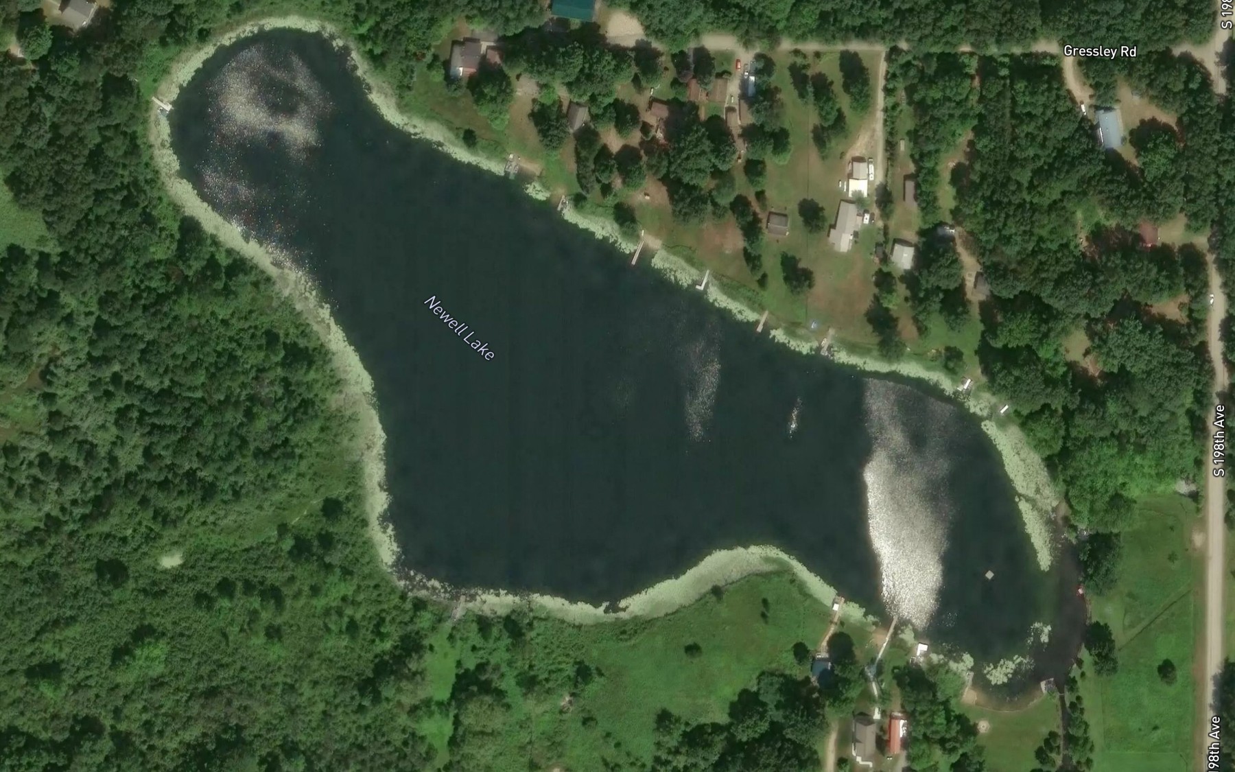 Satellite map of the Newell Lake