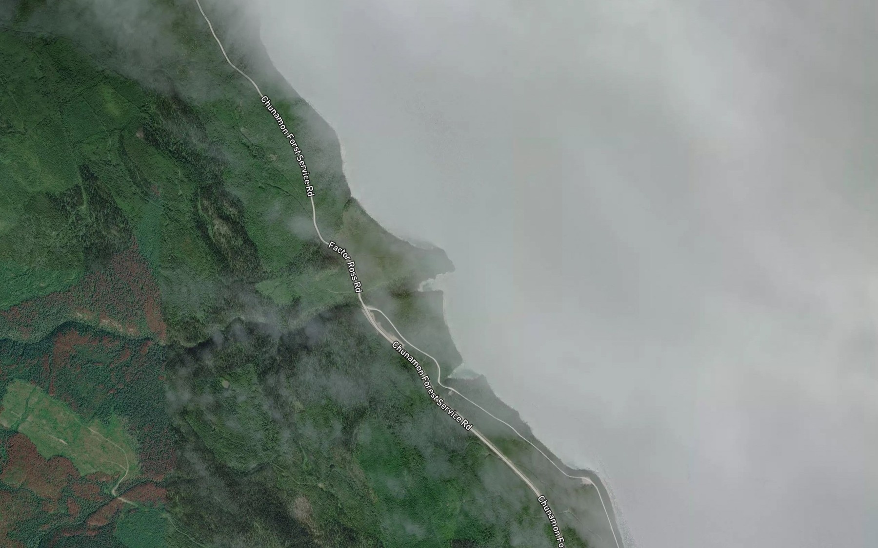 Satellite map of the Frank Creek