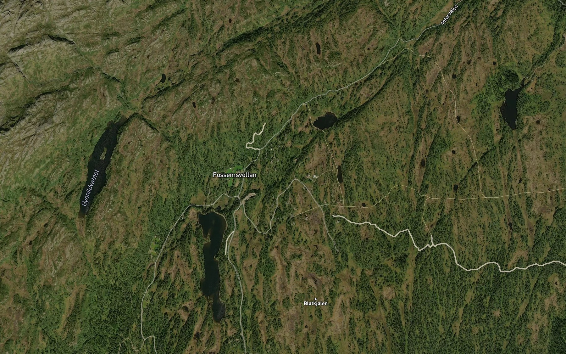 Satellite map of the Svarttjornbekken