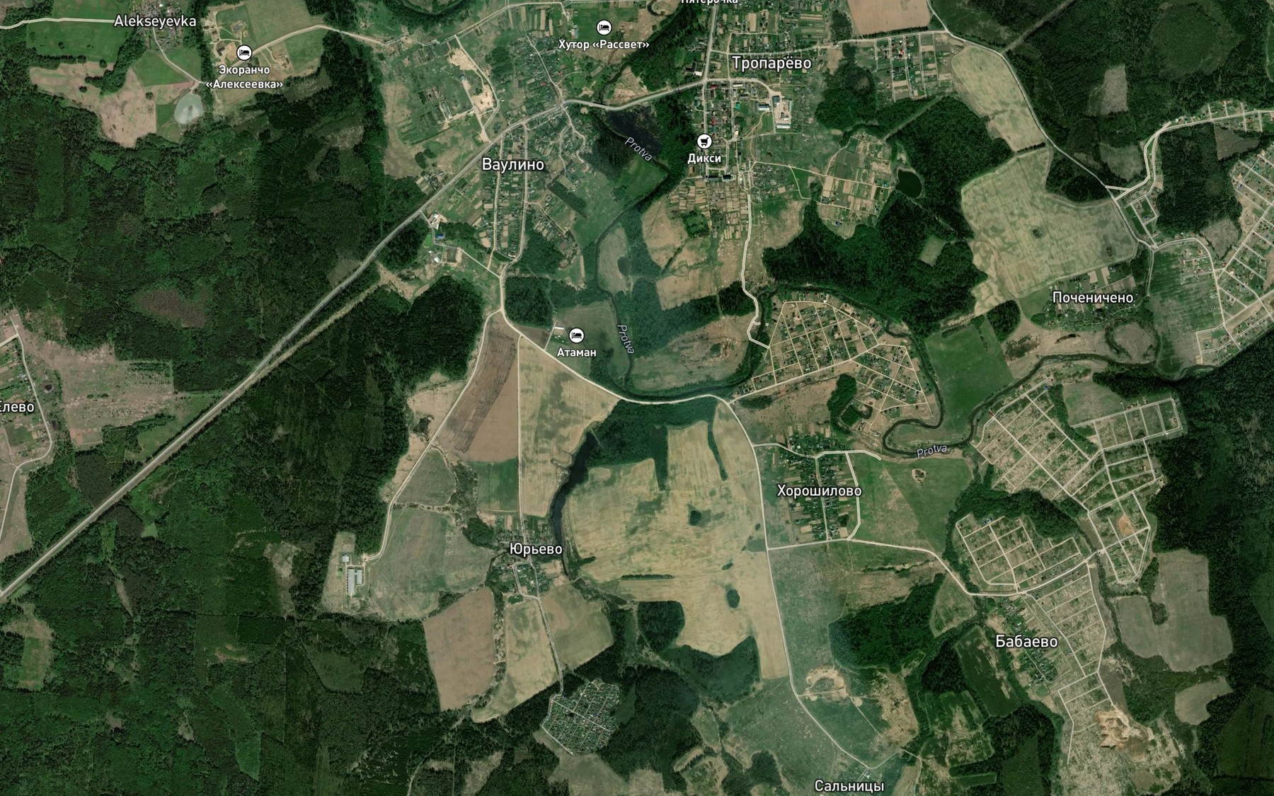 Satellite map of the Polenishchenka