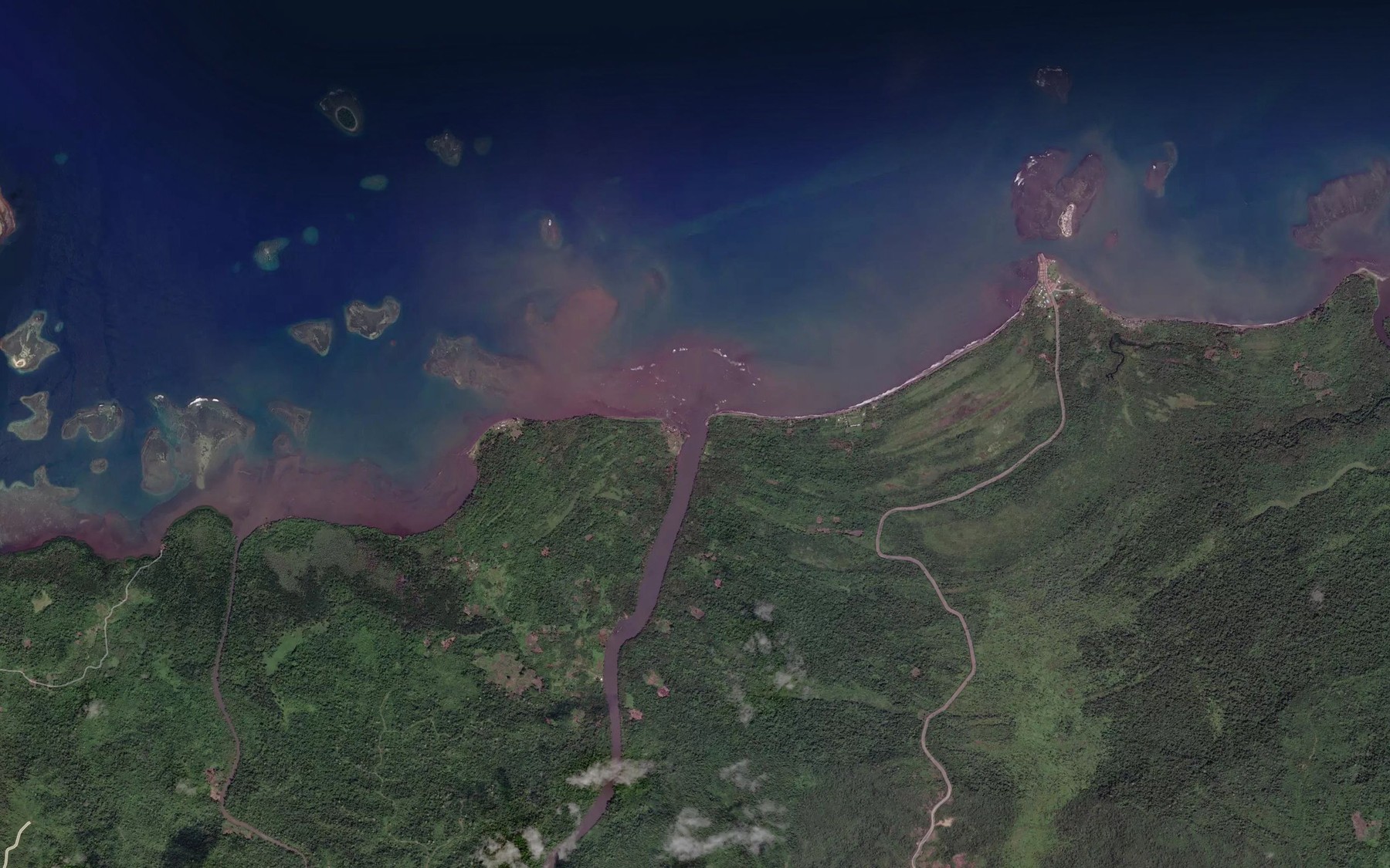 Satellite map of the Aria River