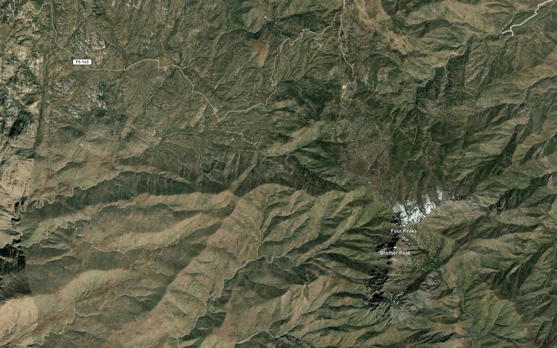 Satellite map of the Four Peaks Spring Number One