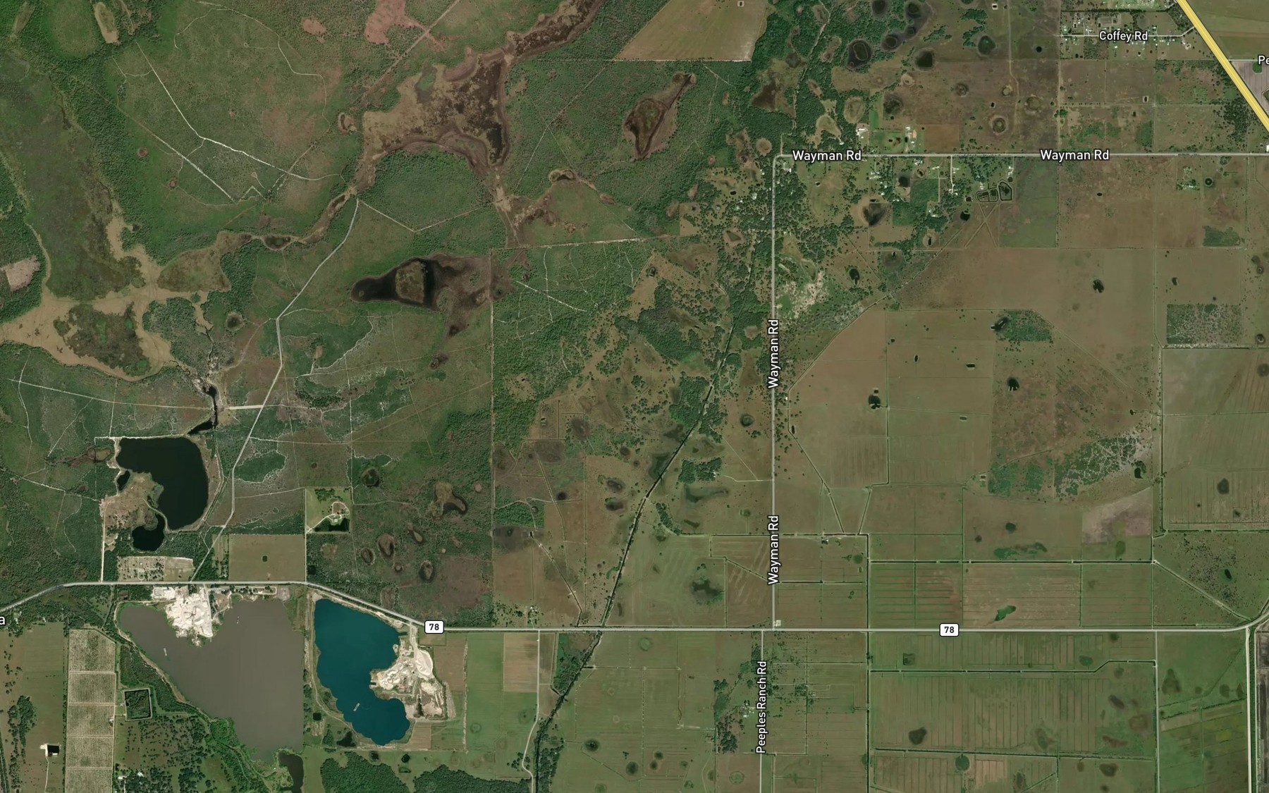Satellite map of the W H Peeples Pond Two