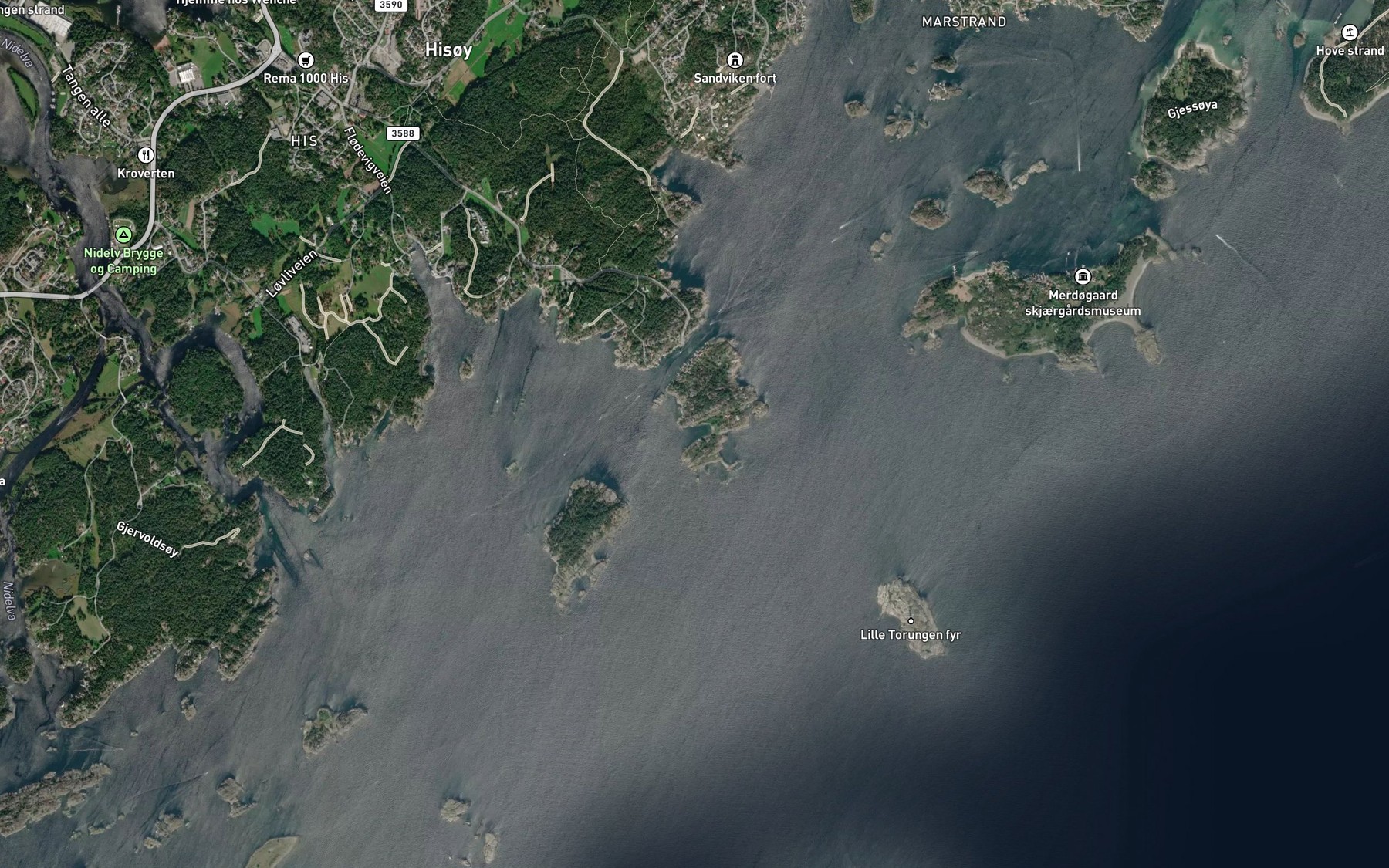 Satellite map of the Vestre Breidbukta