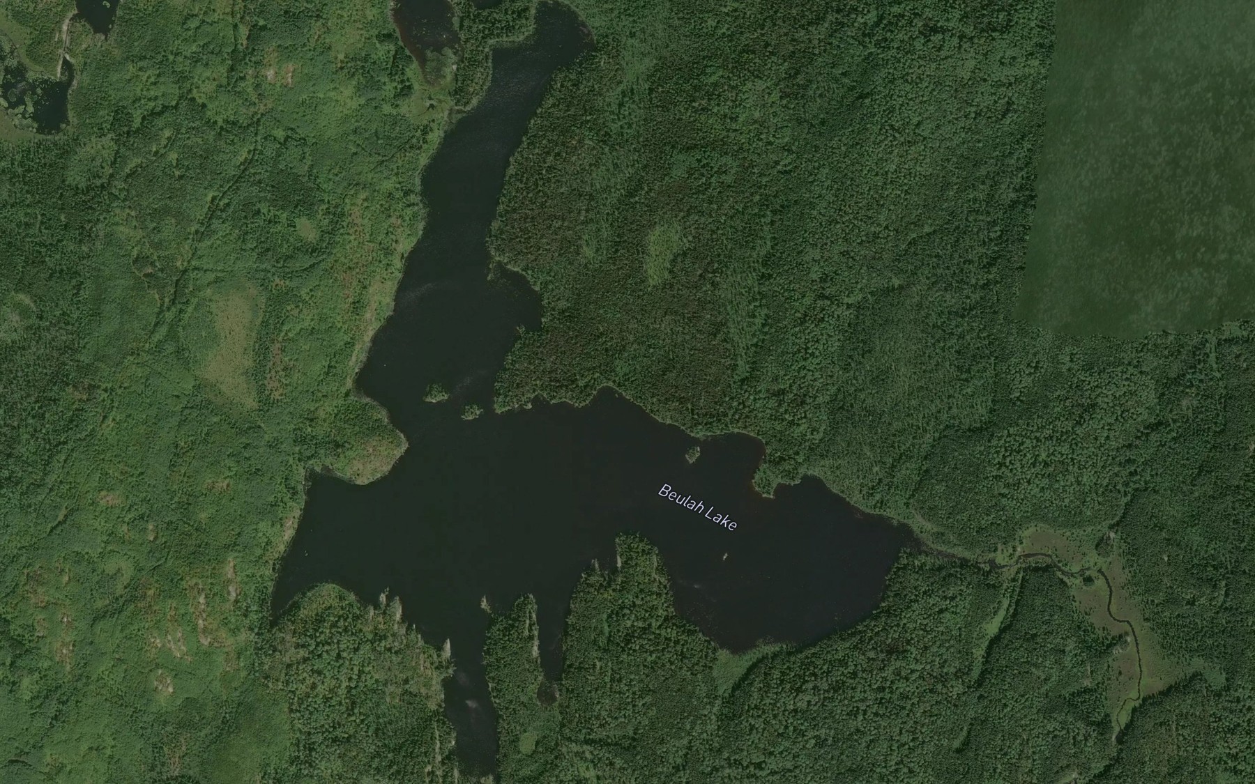 Satellite map of the Beulah Lake
