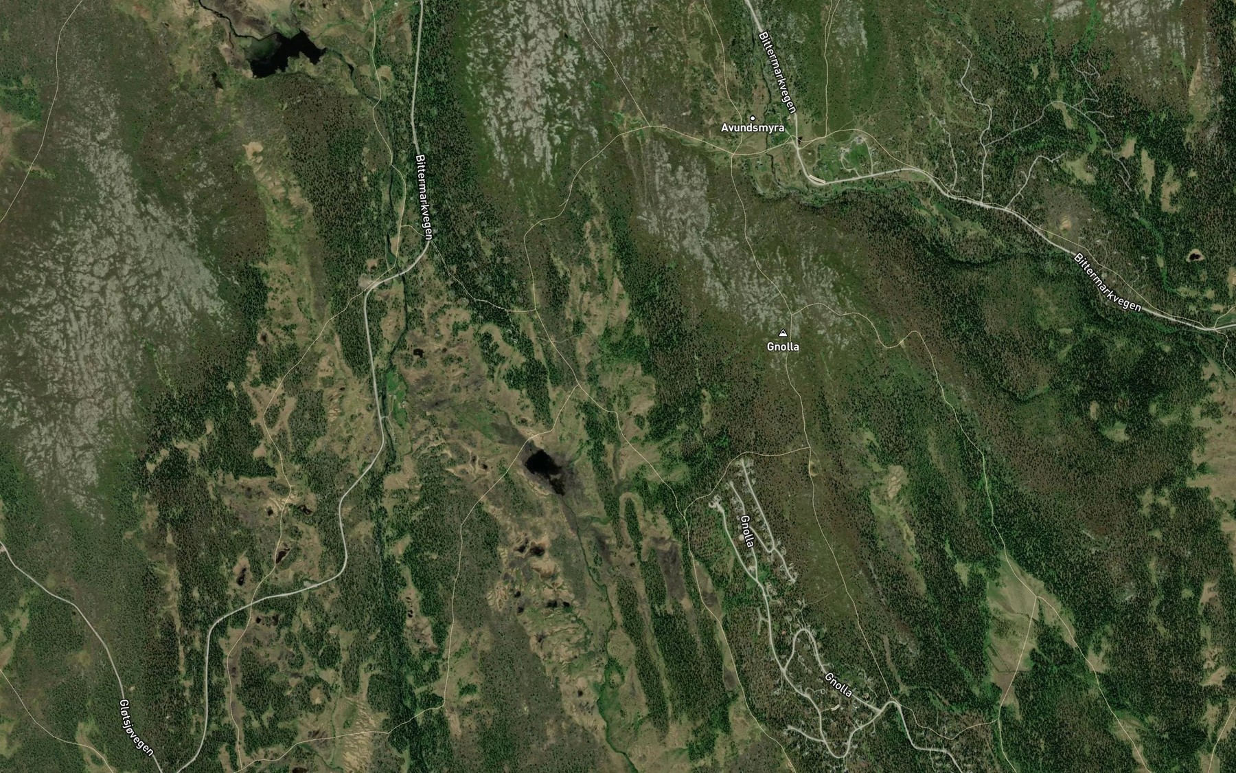 Satellite map of the Lortkjelda