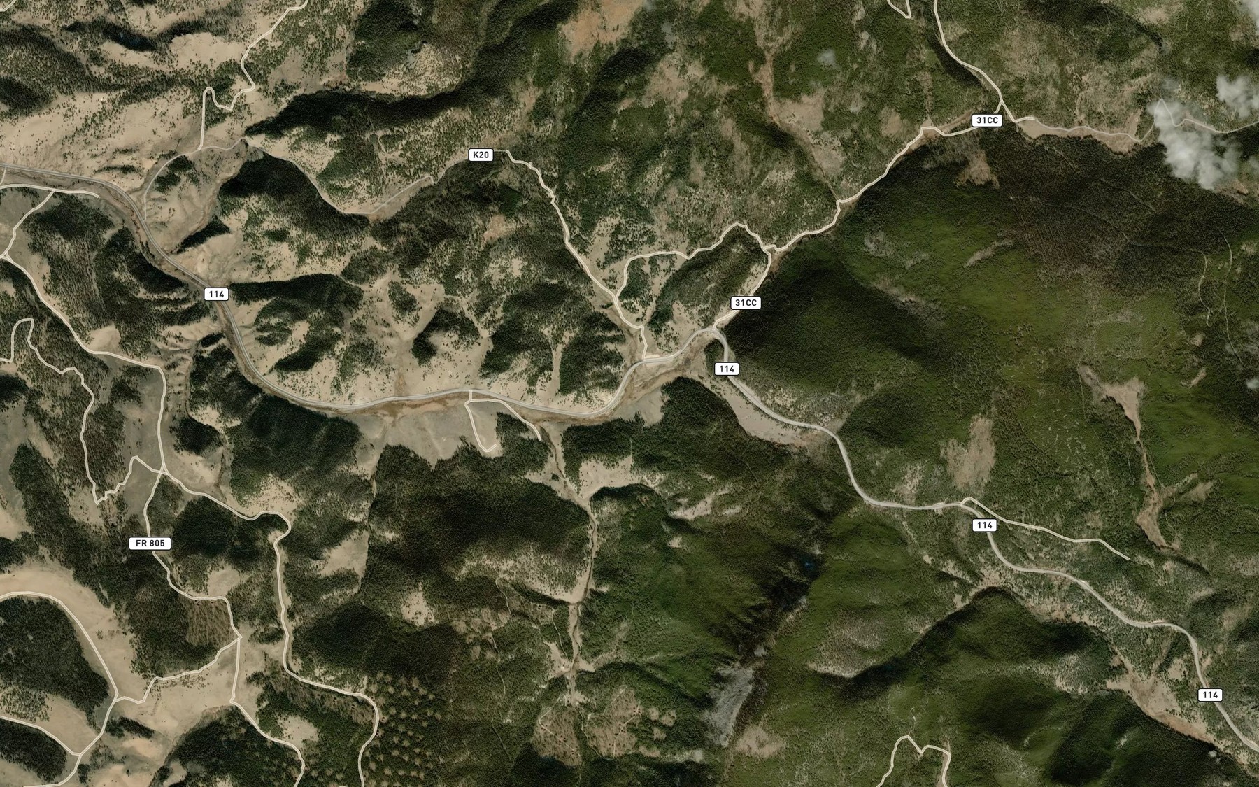 Satellite map of the Slane Creek