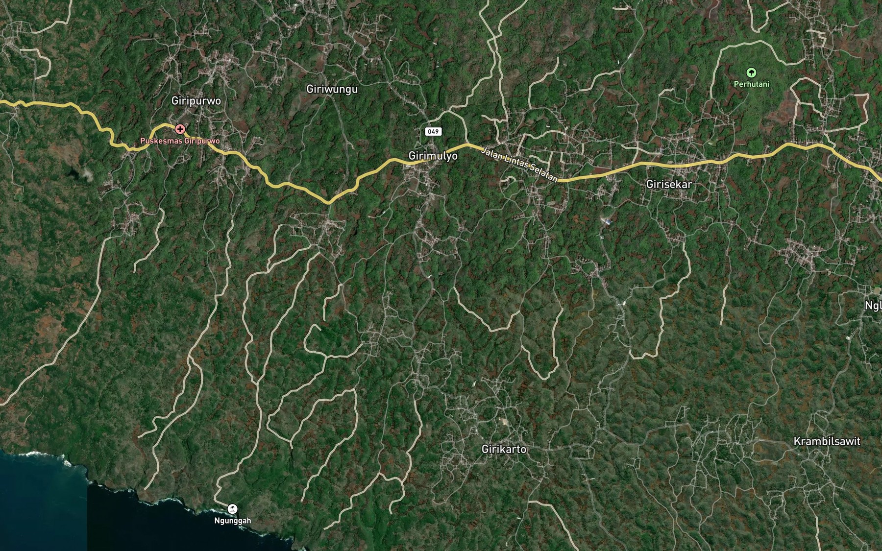Satellite map of the Danau Jurangjero
