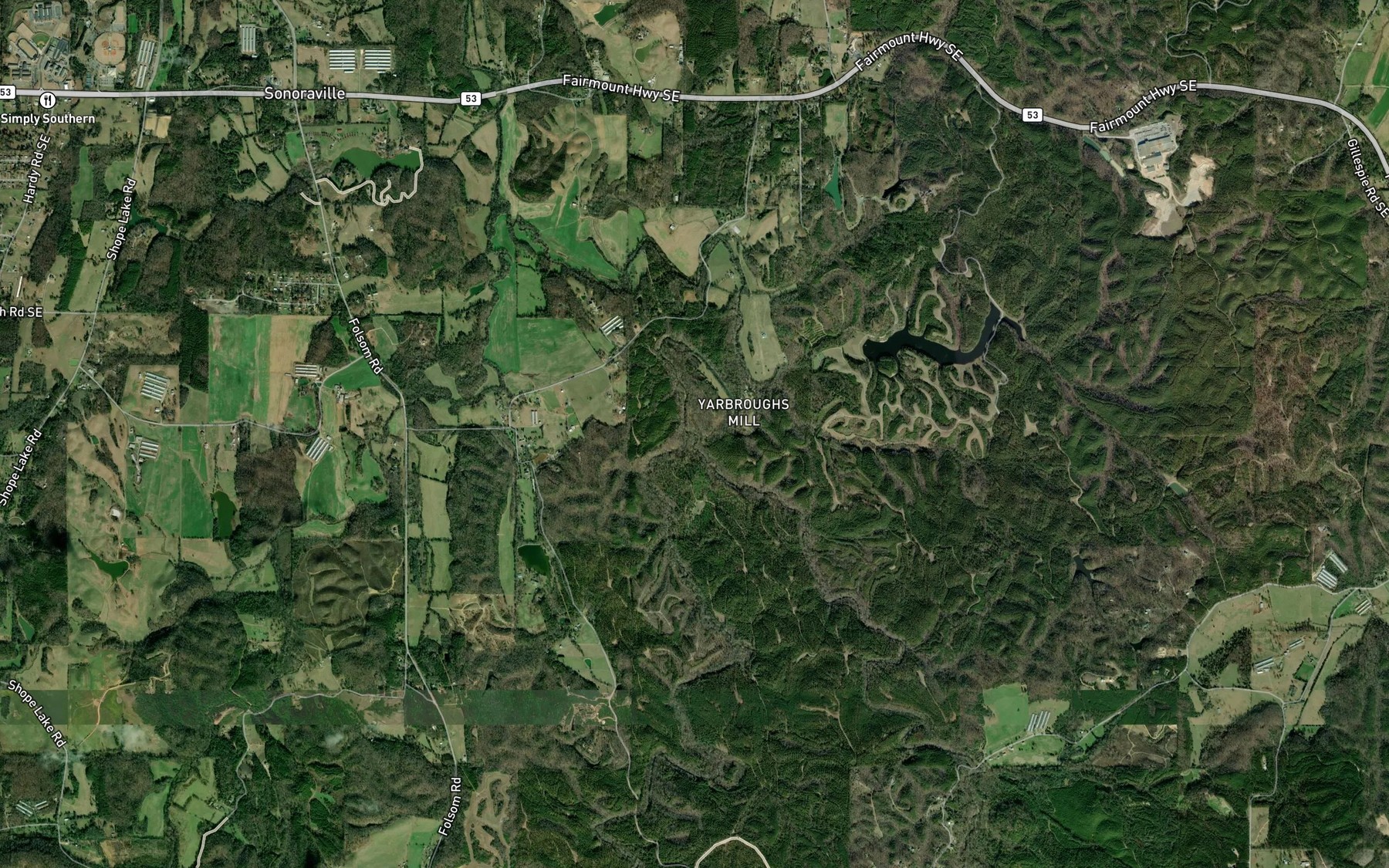 Satellite map of the Little Pine Log Creek
