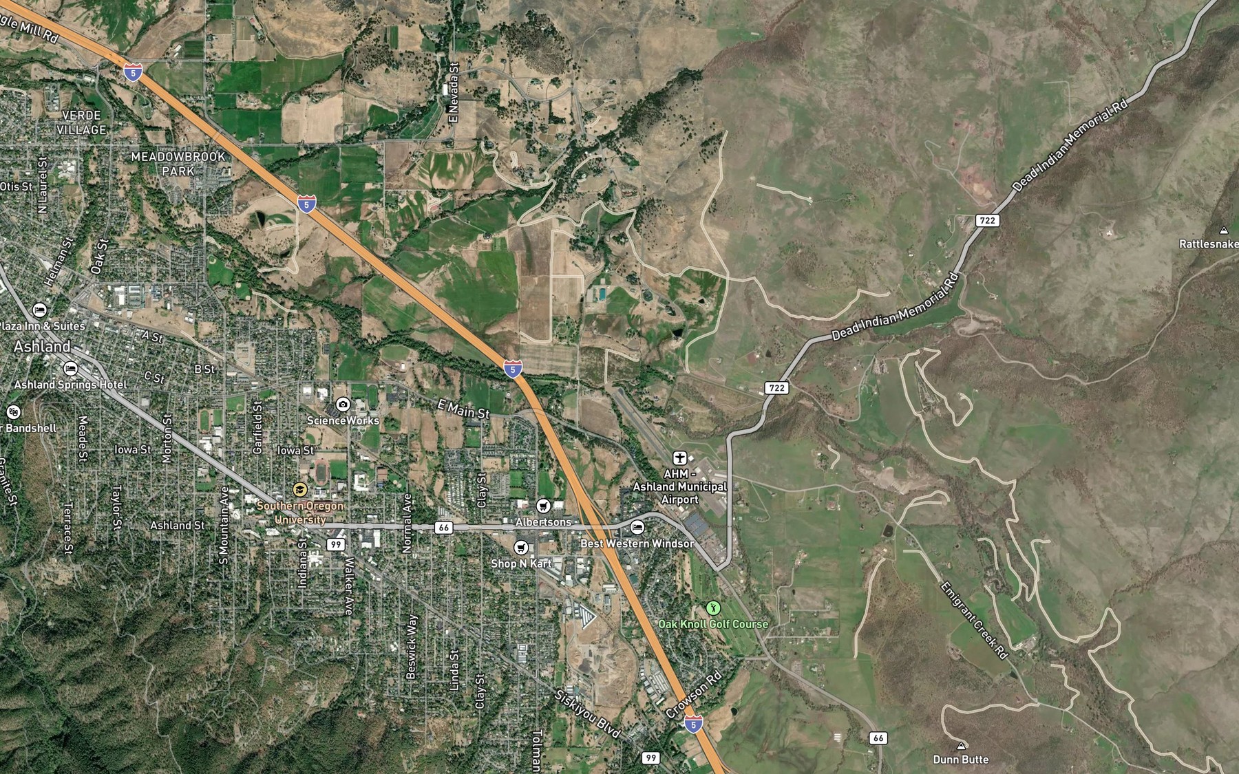 Satellite map of the Neil Creek