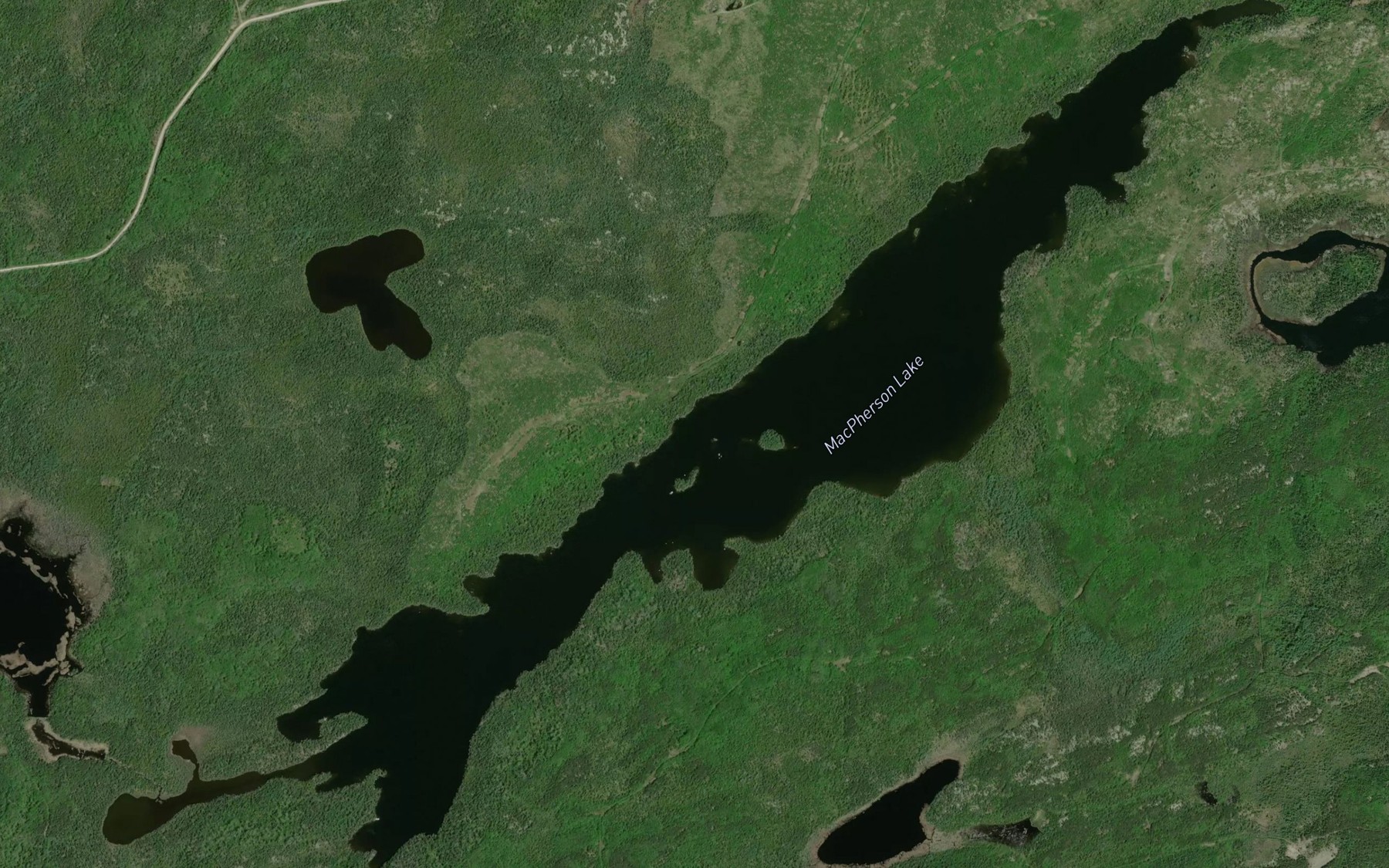 Satellite map of the MacPherson Lake