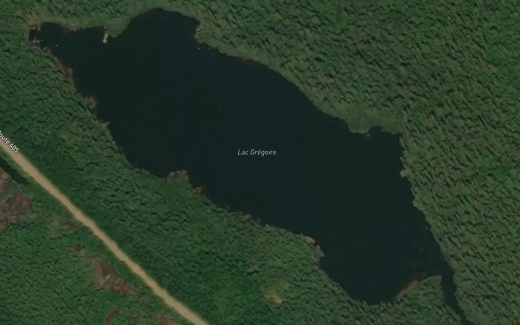 Satellite map of the Lac Gregoire