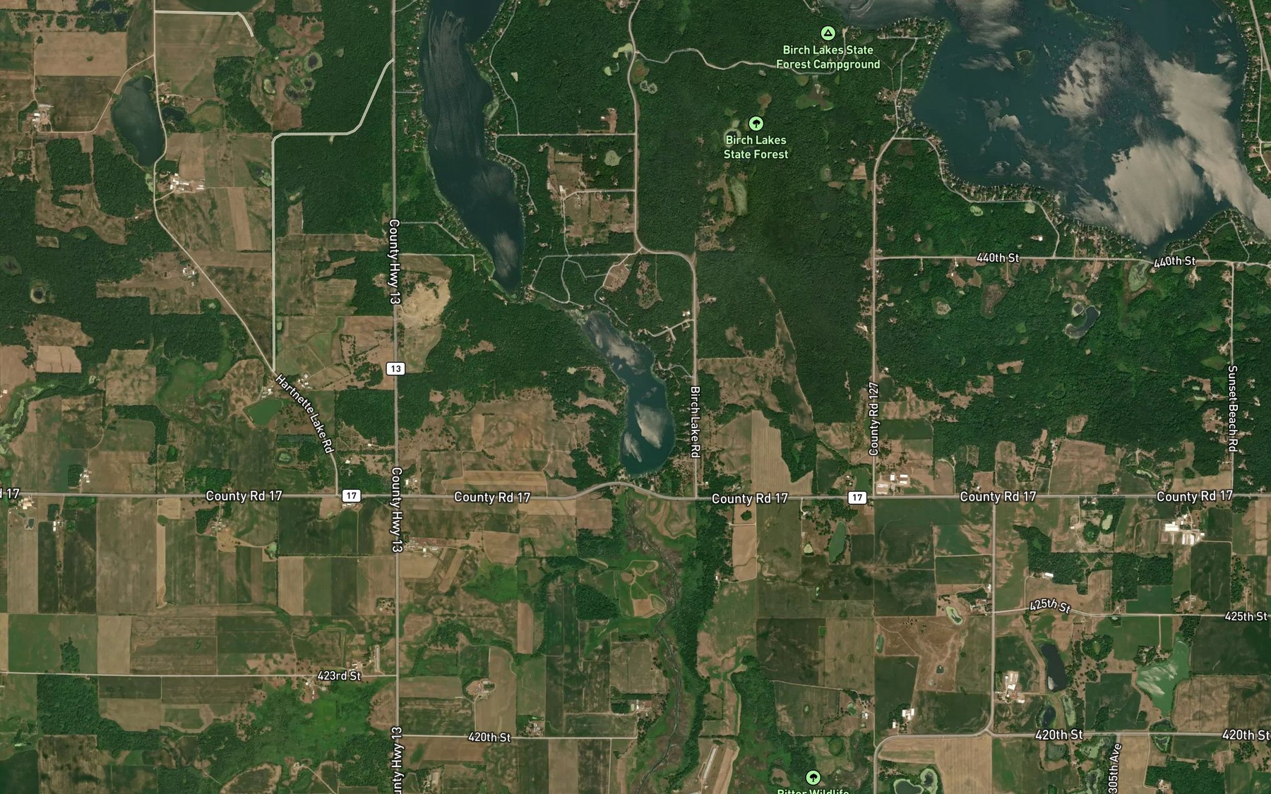 Satellite map of the Sylvia Lake