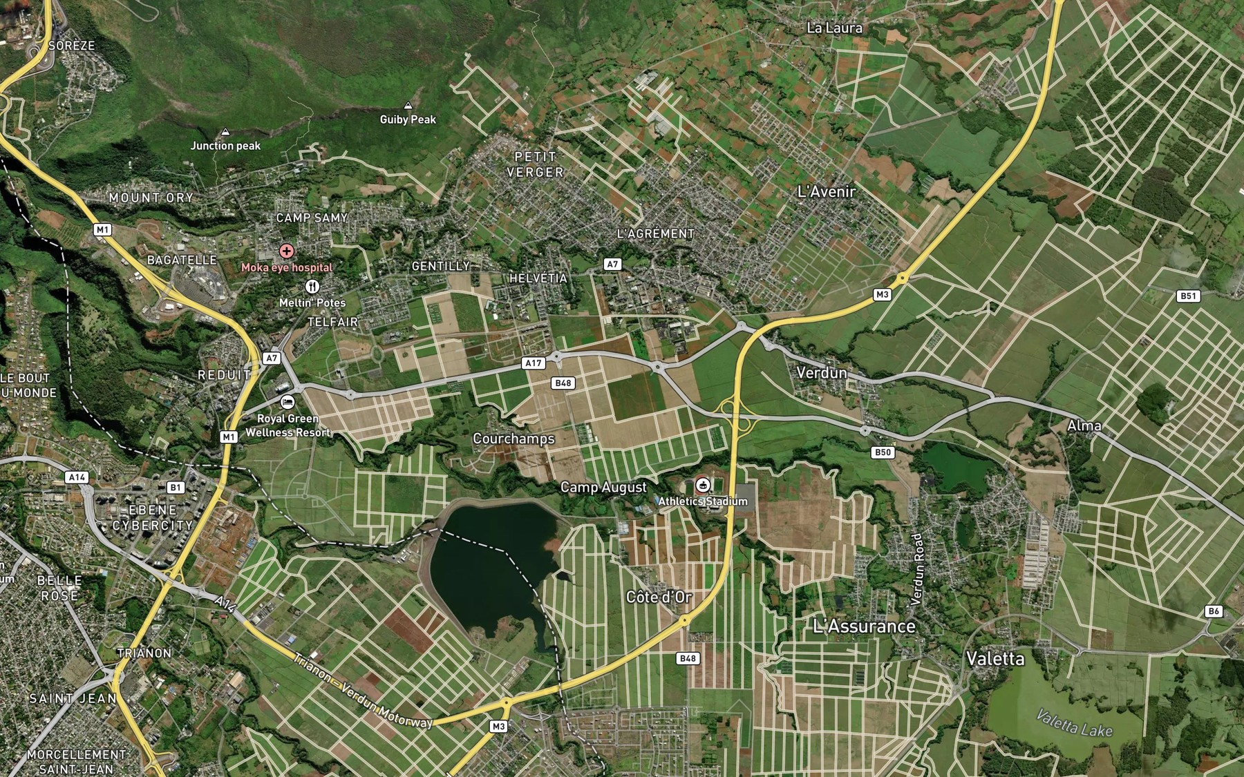 Satellite map of the Riviere Cauel