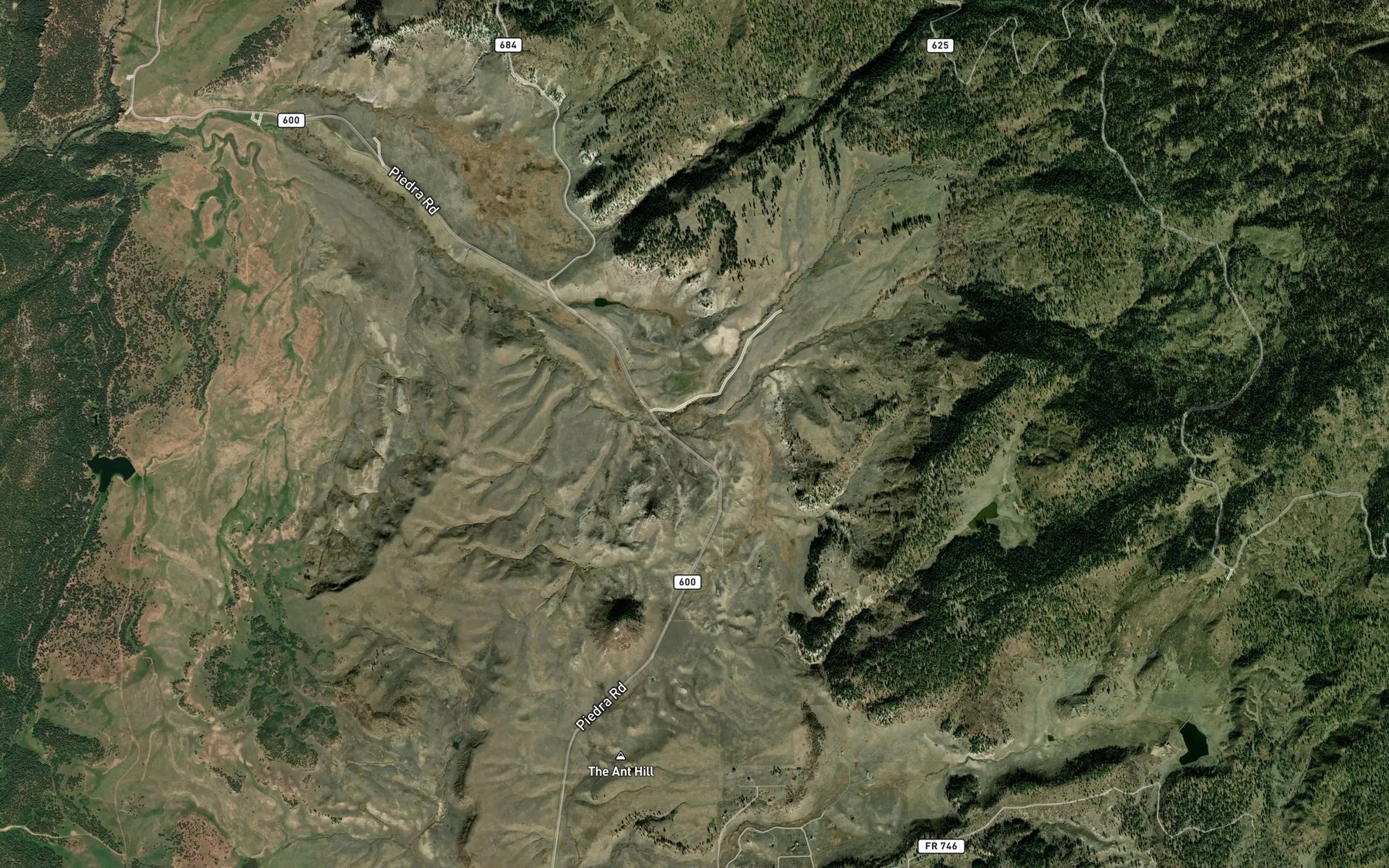 Satellite map of the Cottonwood Creek