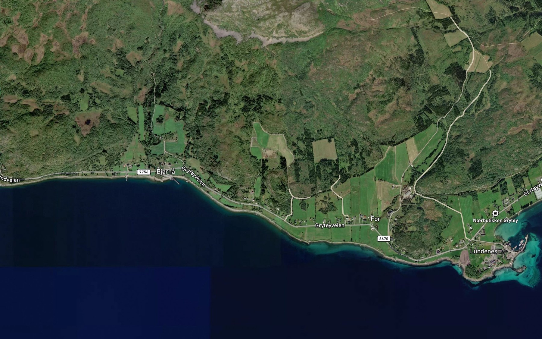 Satellite map of the Svartaa