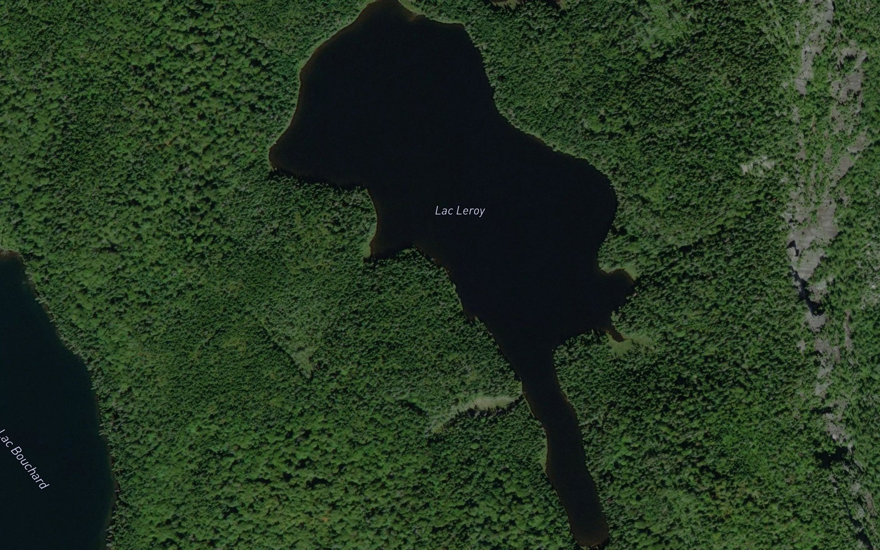 Satellite map of the Lac Leroy