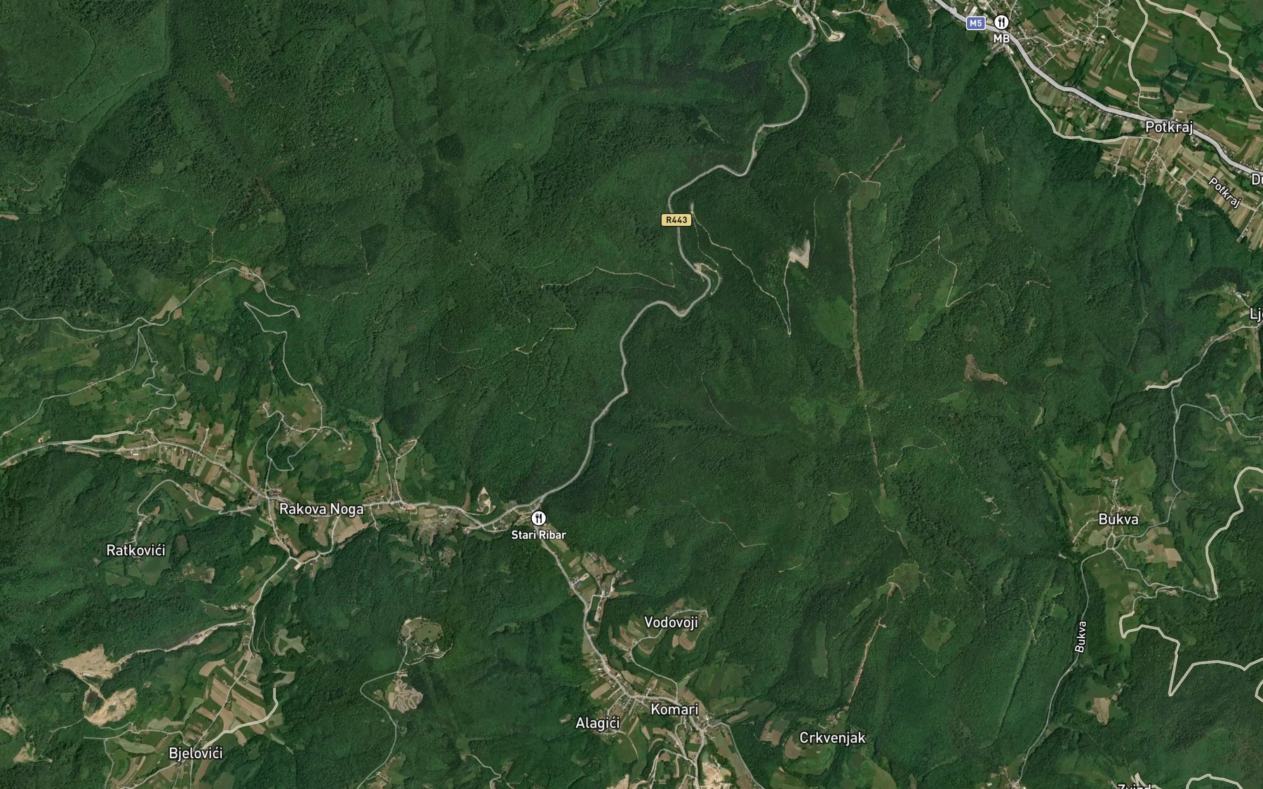 Satellite map of the Ljutesni Potok