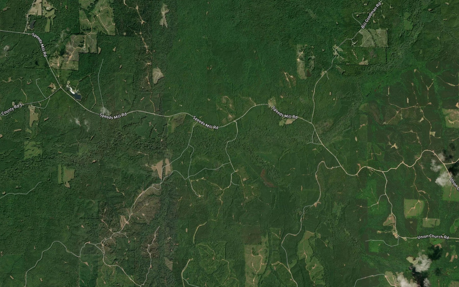 Satellite map of the Sneads Creek