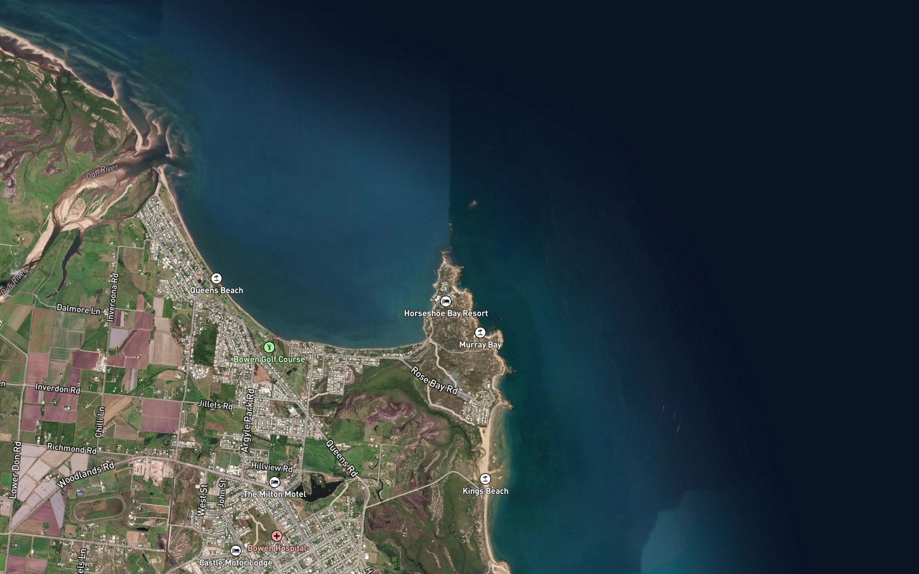Satellite map of the Horseshoe Bay