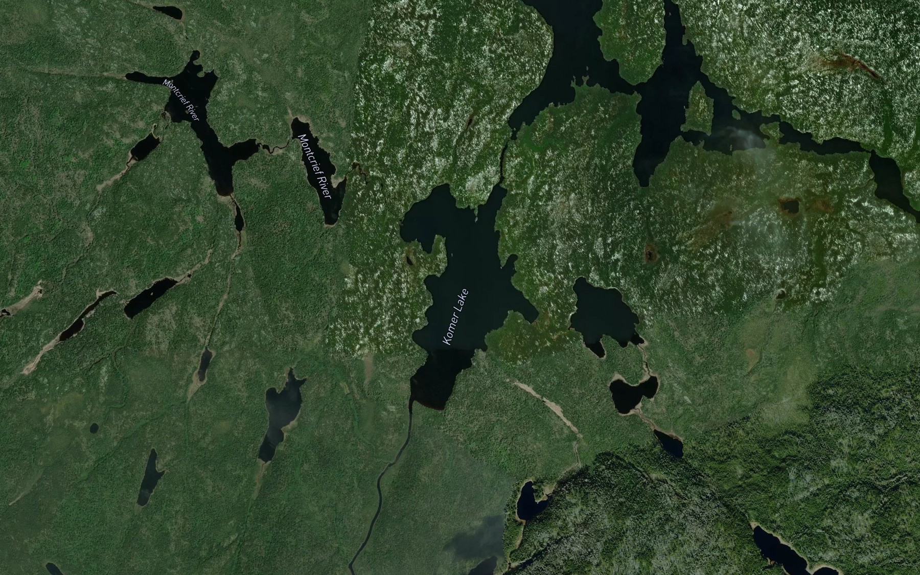 Satellite map of the Komer Lake