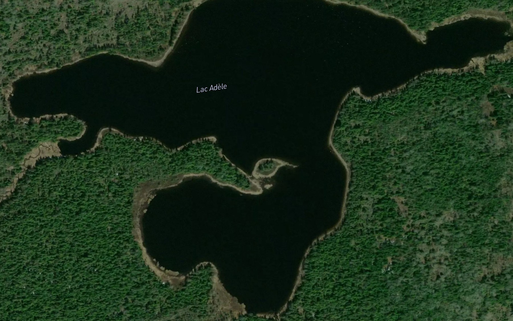 Satellite map of the Lac Adele