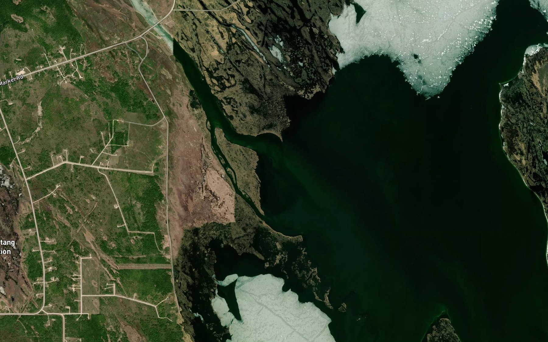 Satellite map of the Fairford River